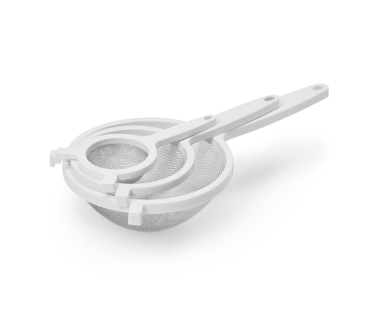 Biały zestaw sitek.