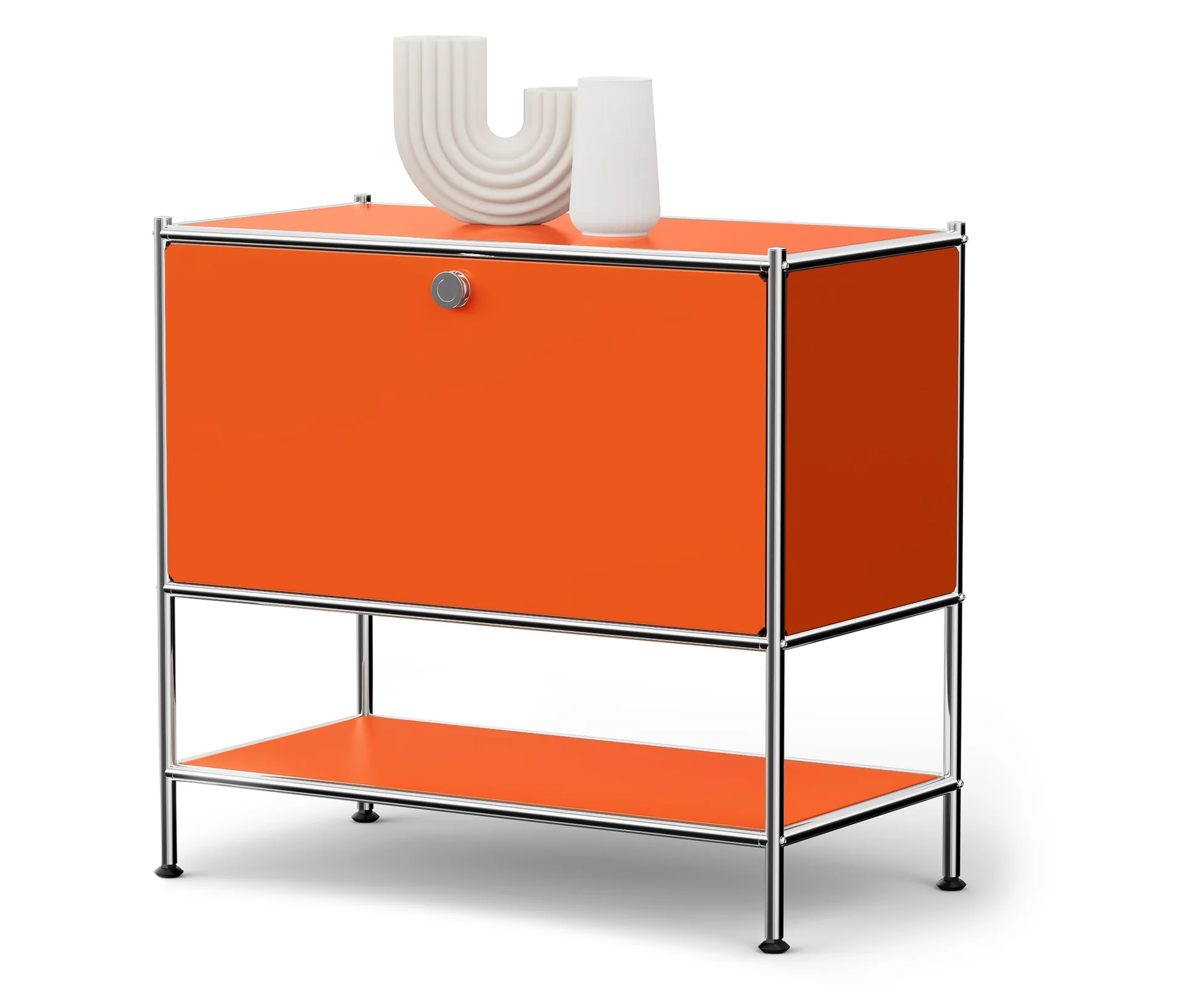 Tchibo - Metalowa szafka typu sideboard „Cn3” z 1 klapą, pomarańczowa