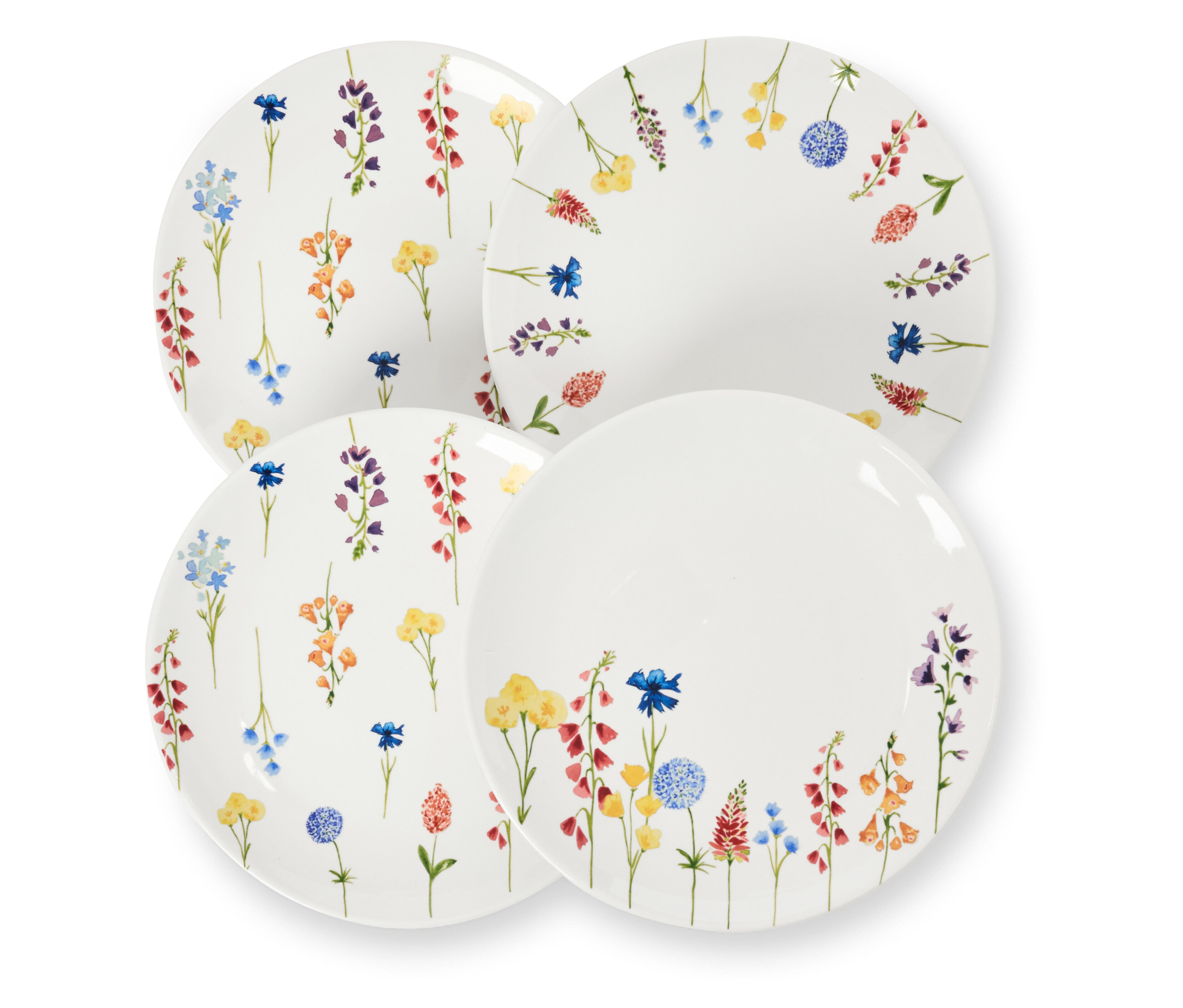 Tchibo - Talerzyki deserowe ze zdobieniem - kolor: biały