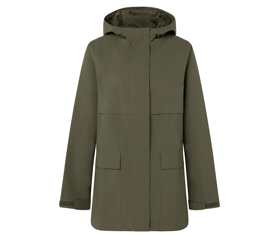 Zielona kurtka z kapturem.