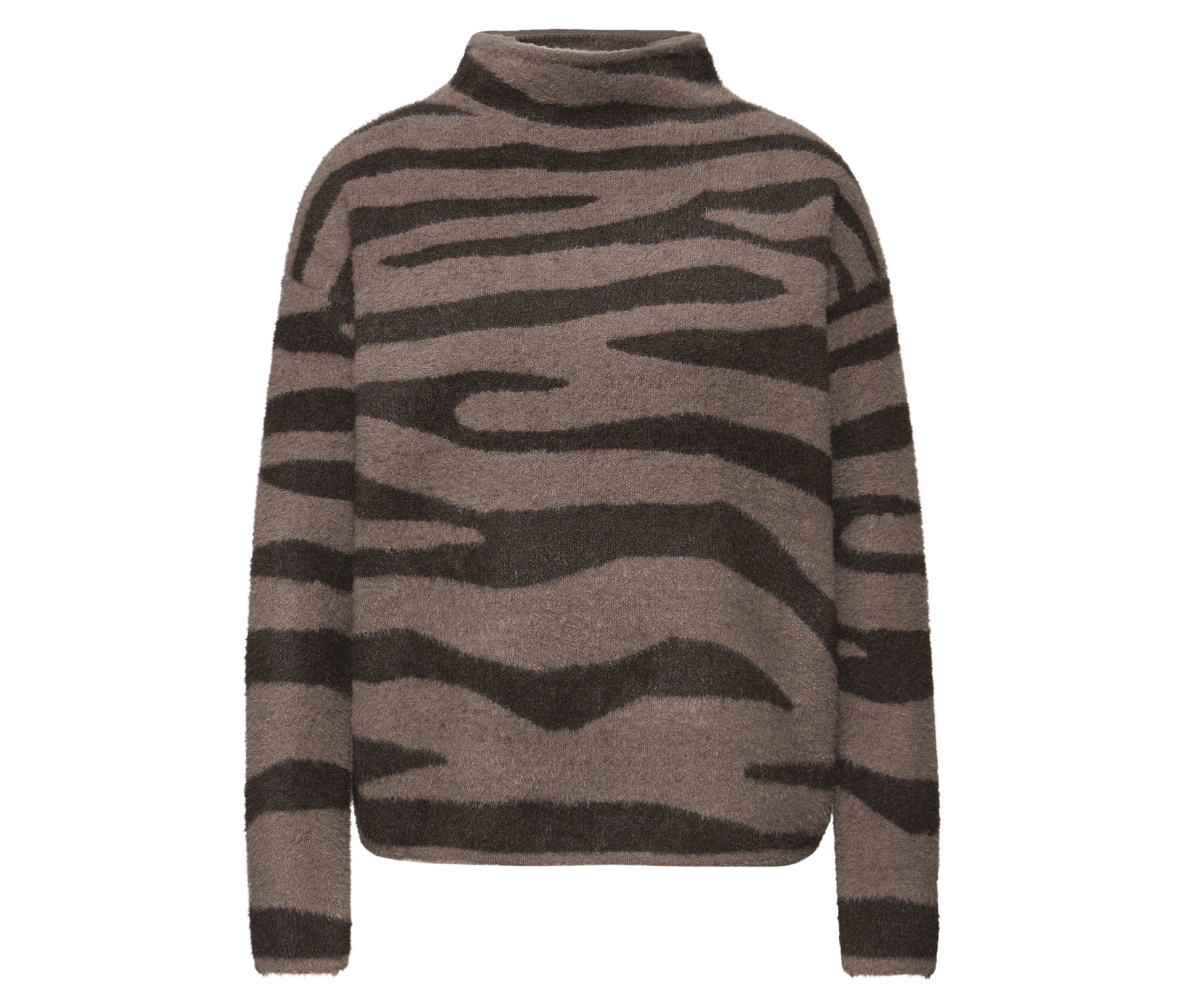 Sweter żakardowy Street One- brązowy