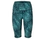 Legginsy Capri w abstrakcyjny, niebiesko-zielony wzór.