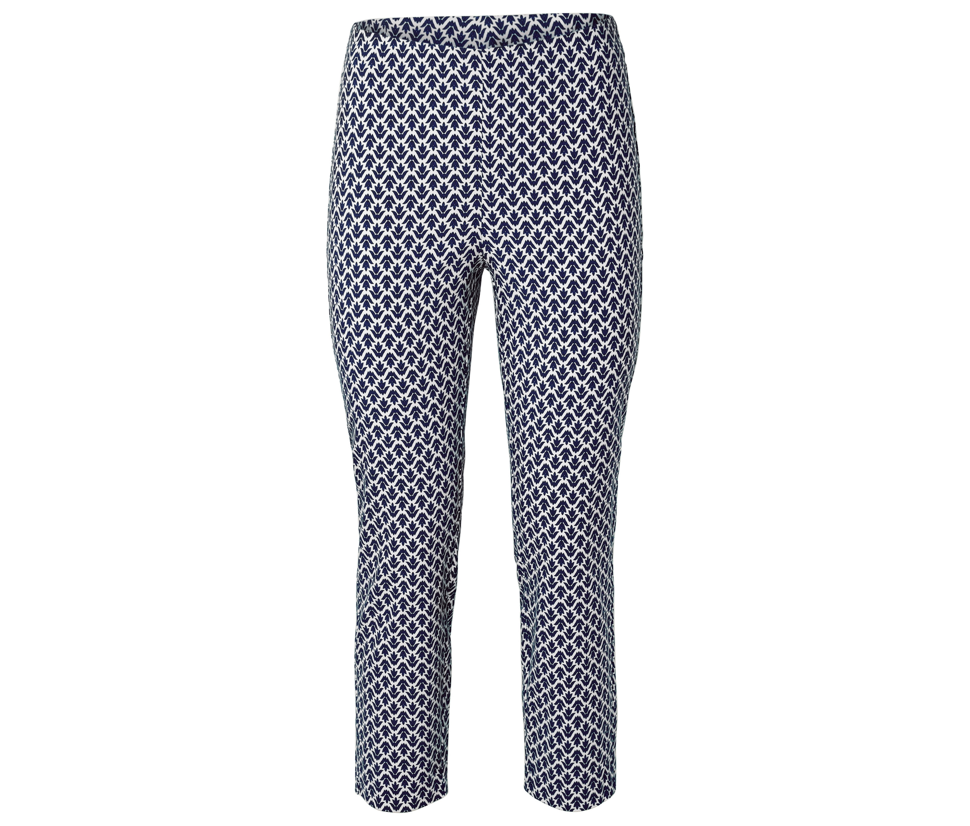 Tchibo - Spodnie stretchowe o długości 7/8- niebieski/biały