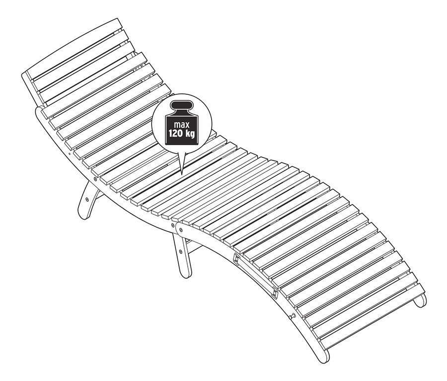 Ilustracja składanego leżaka falistego.