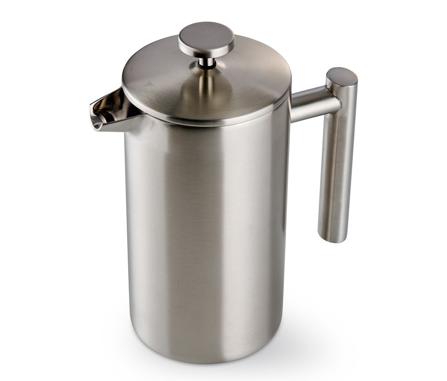 Zaparzacz tłokowy 900 ml, dwuściankowy, stal nierdzewna.