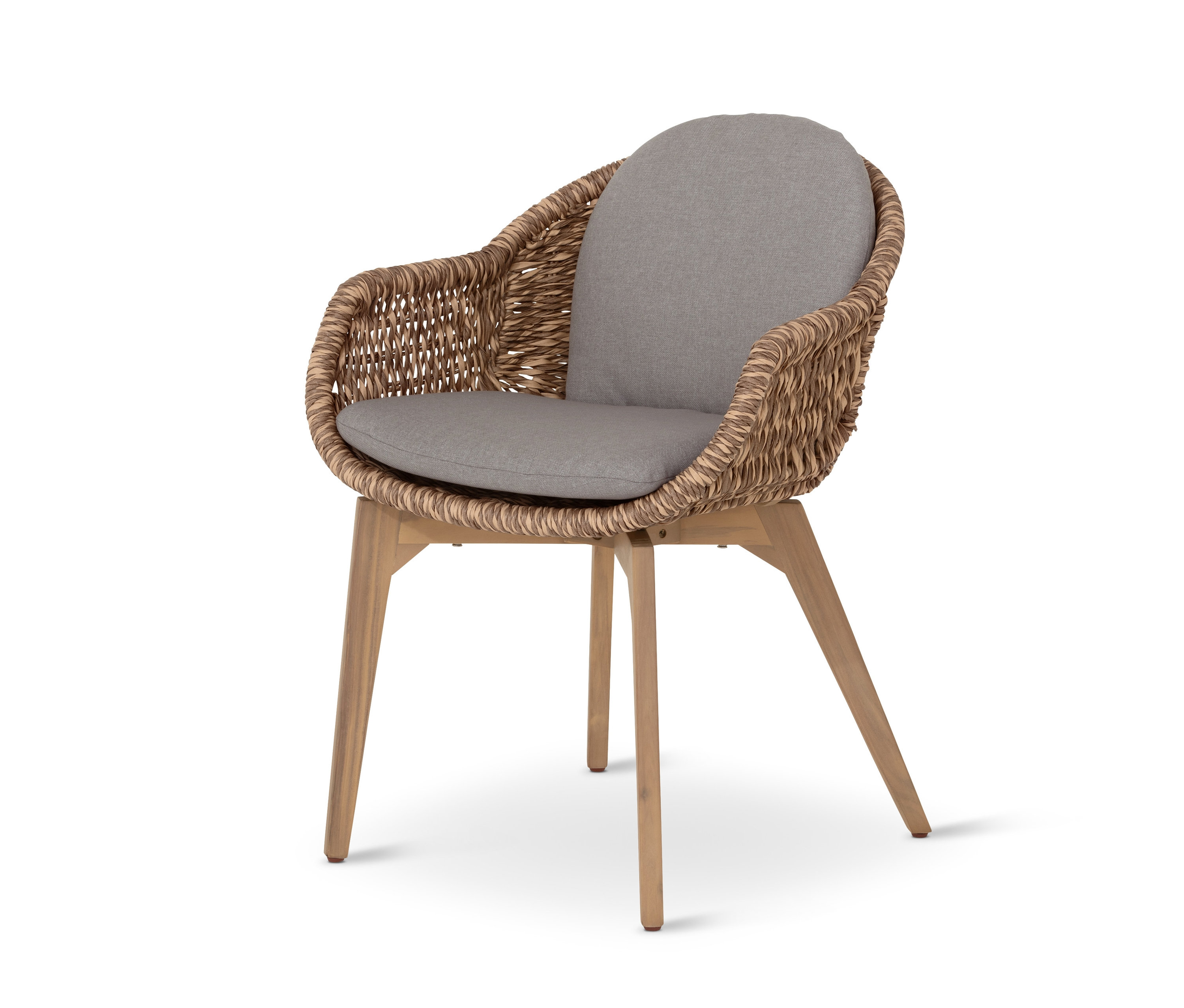 Tchibo - Krzesło muszelka Premium z plecionki polirattanowej - kolor: beżowy/brązowy