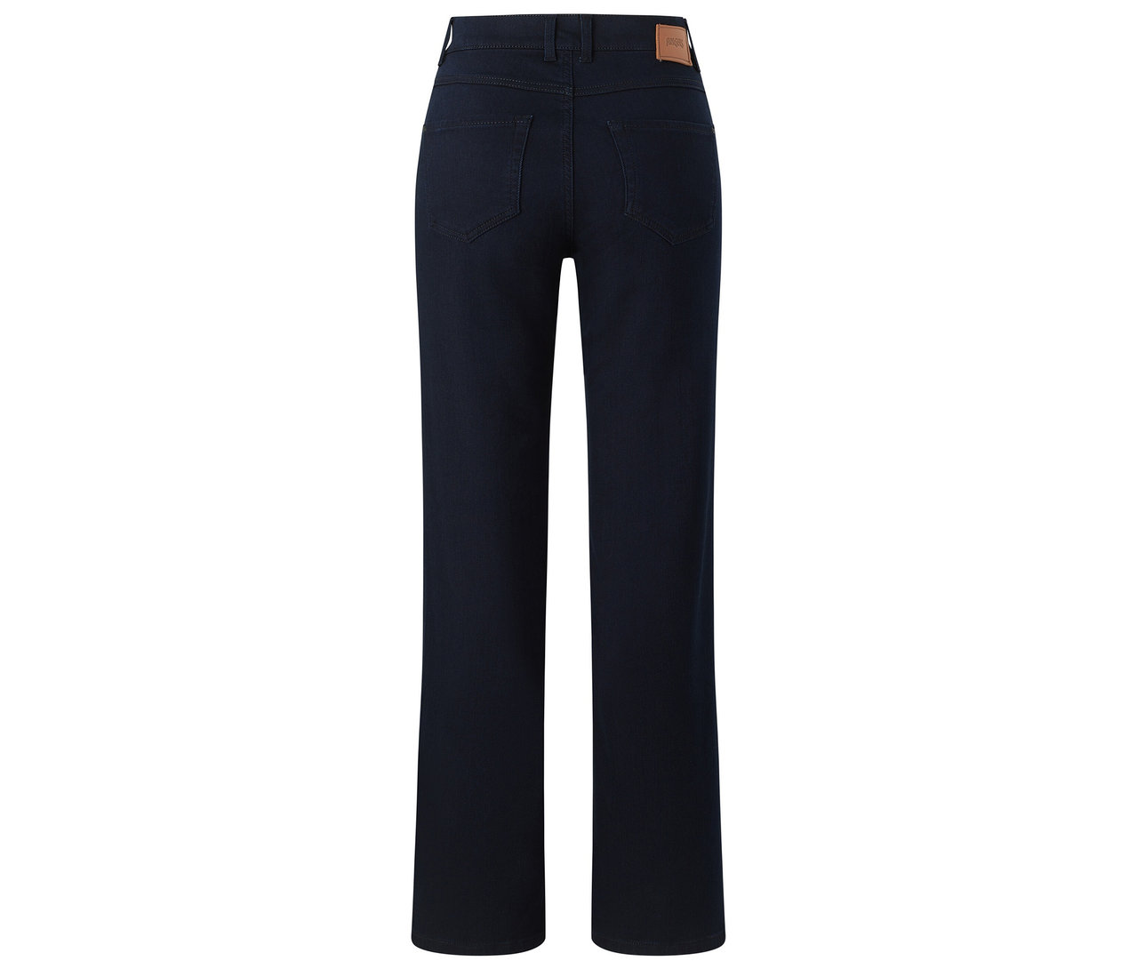Dżinsy Angels „Lara” Straight Fit w kolorze night blue, widok z tyłu.