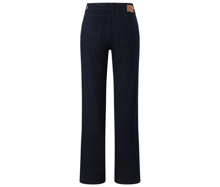 Dżinsy Angels „Lara” Straight Fit w kolorze night blue, widok z tyłu.