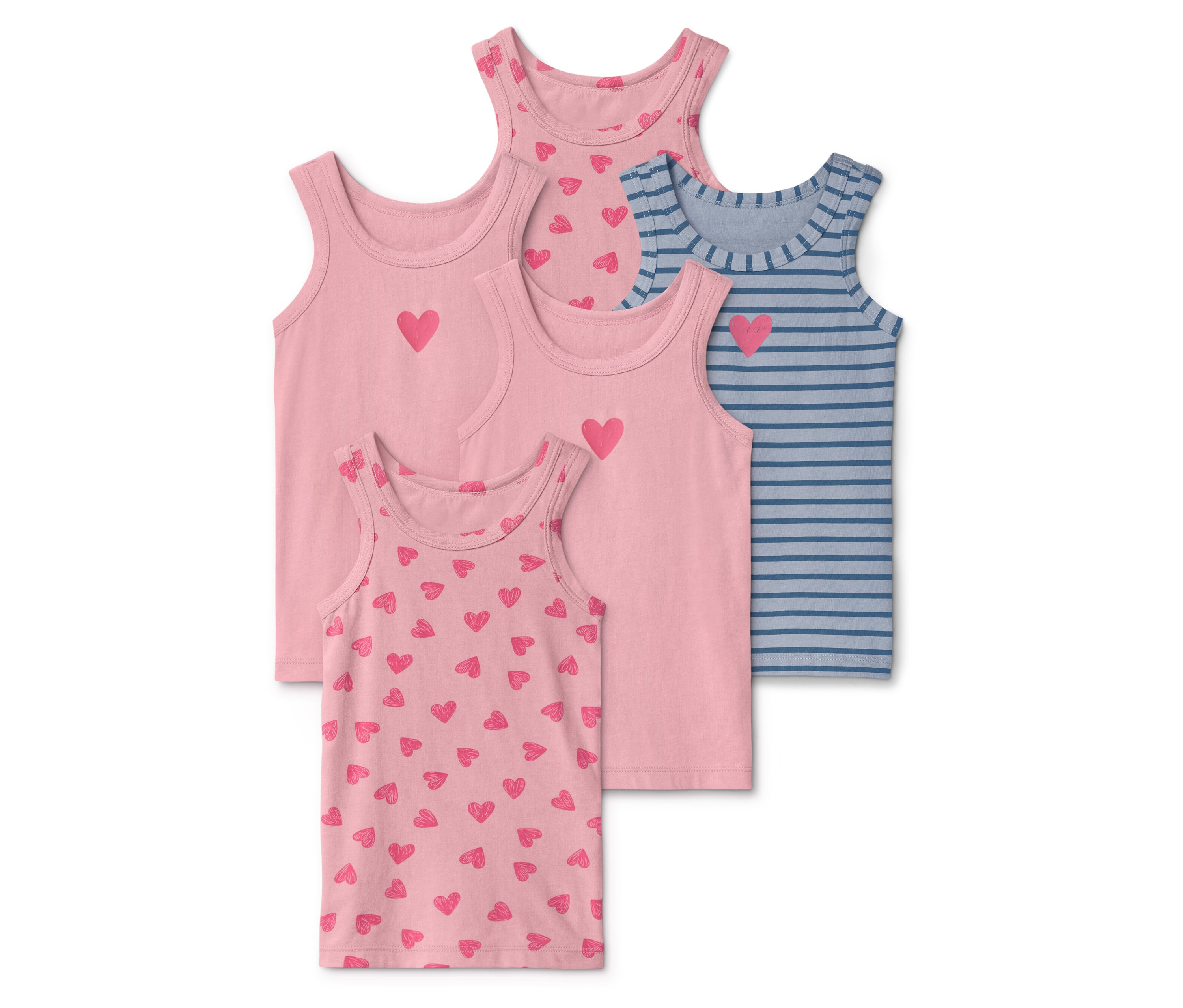 Tchibo - Podkoszulki - kobieta- niebieski/różowy/z nadrukiem