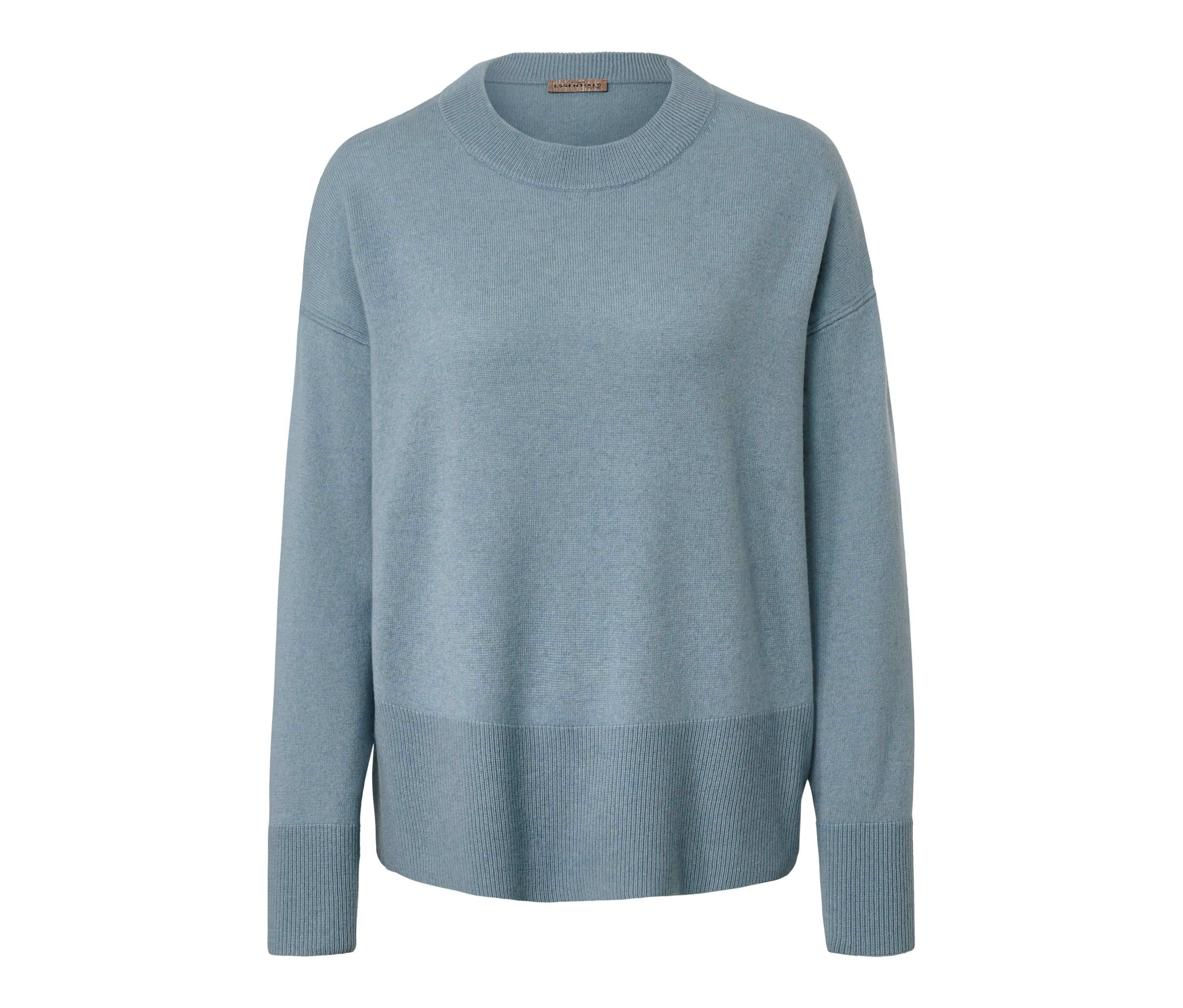 Tchibo - Sweter z delikatnej dzianiny z kaszmirem, niebieski