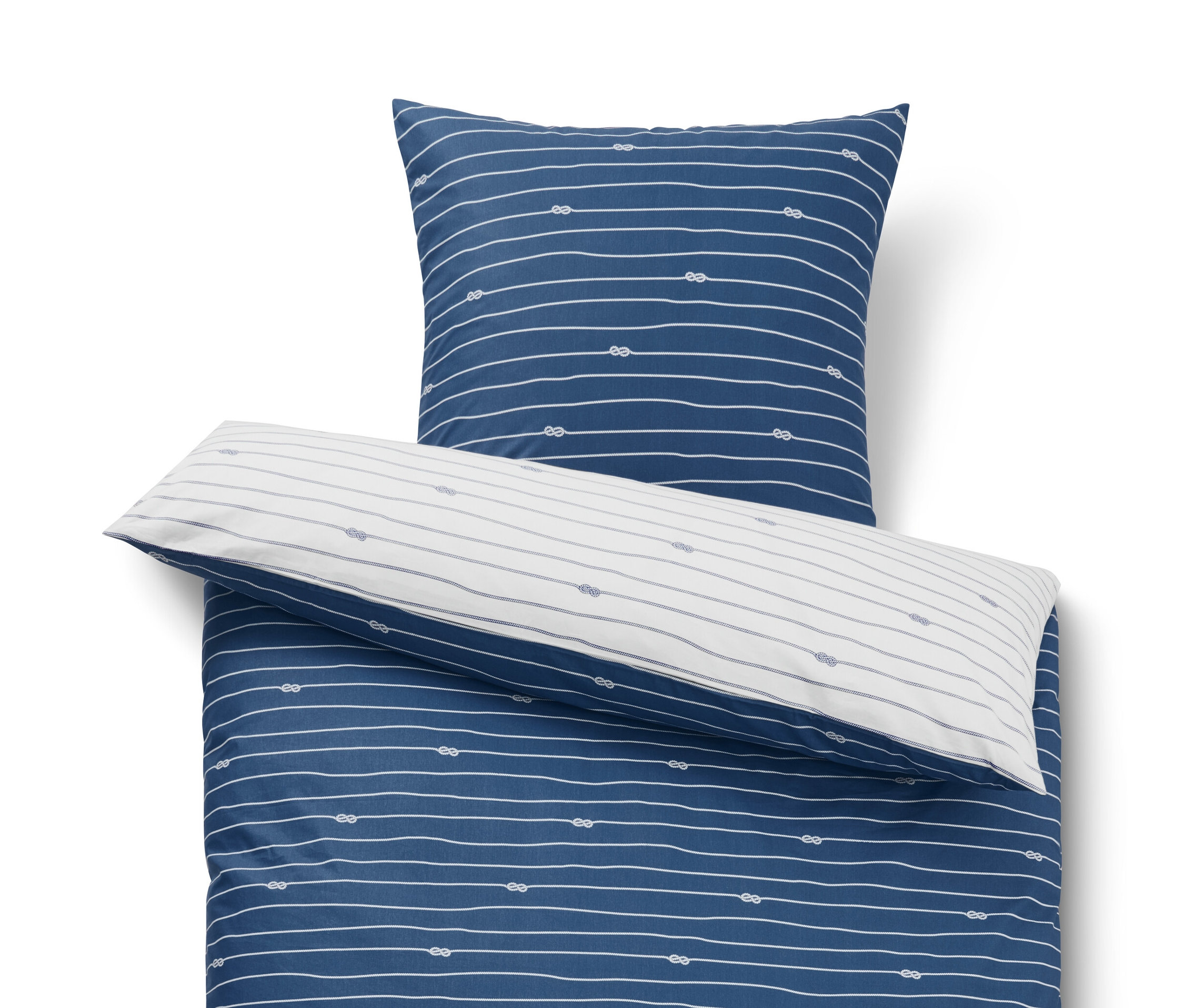 Tchibo - Pościel perkalowa - kolor: biały/niebieski