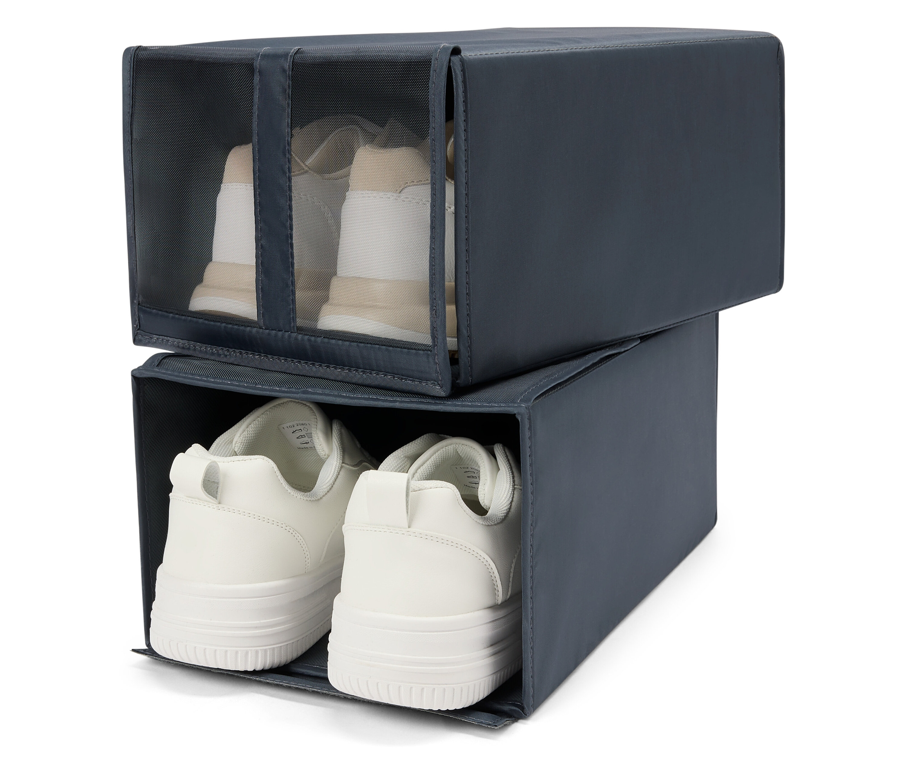 Tchibo - Składane pudełka na buty - kolor: szary