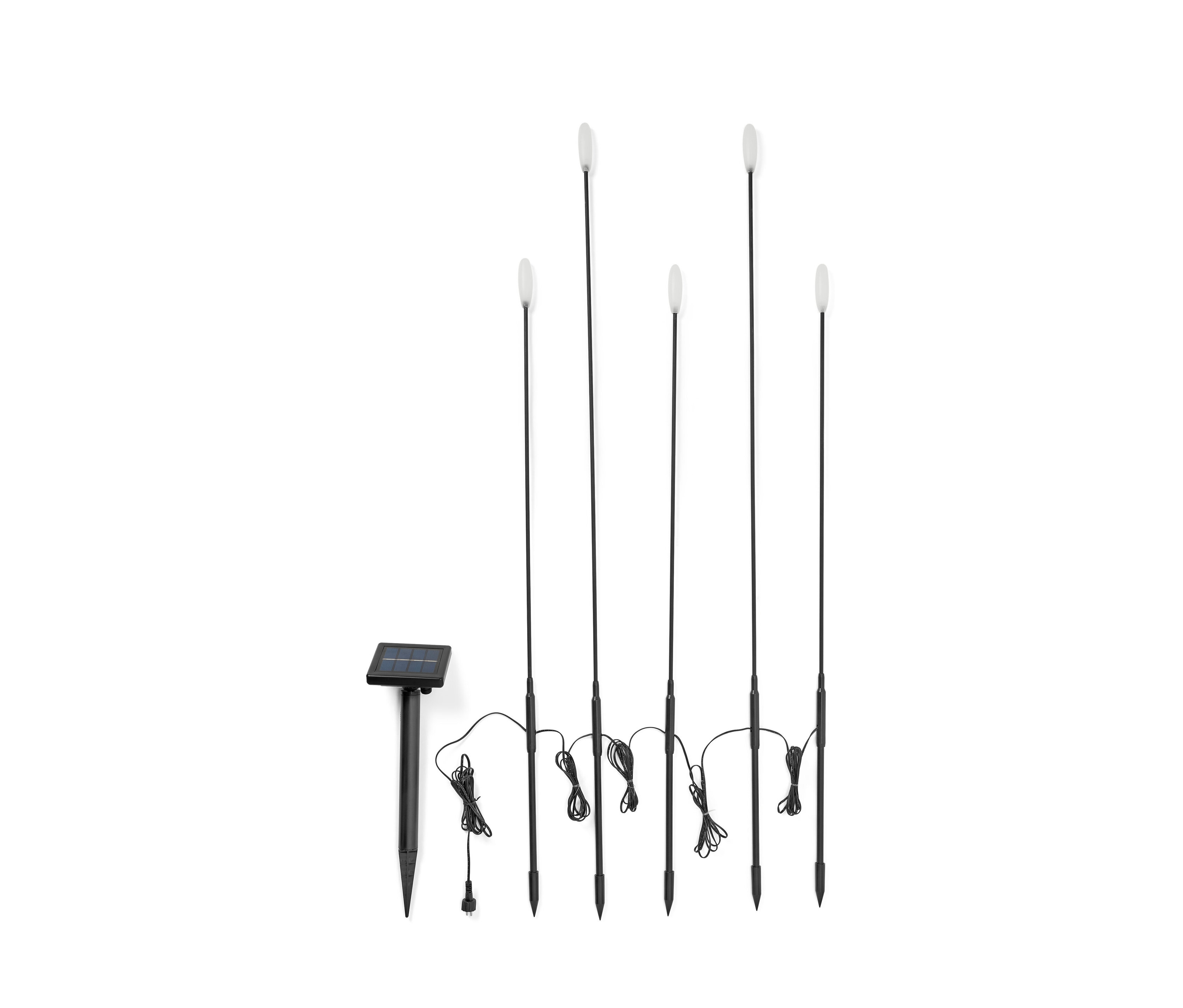 Tchibo - Solarne lampy LED na szpikulcach - kolor: biały/czarny