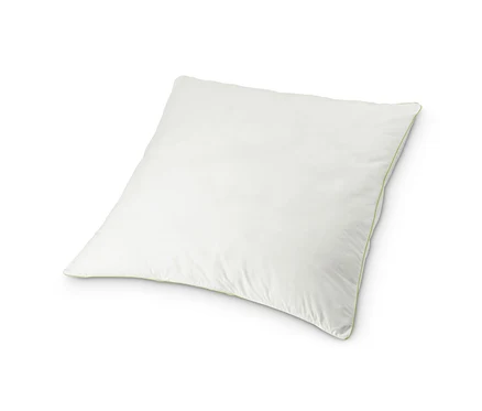 Biała poduszka z pierza irisette® greenline o wymiarach ok. 80 x 80 cm.