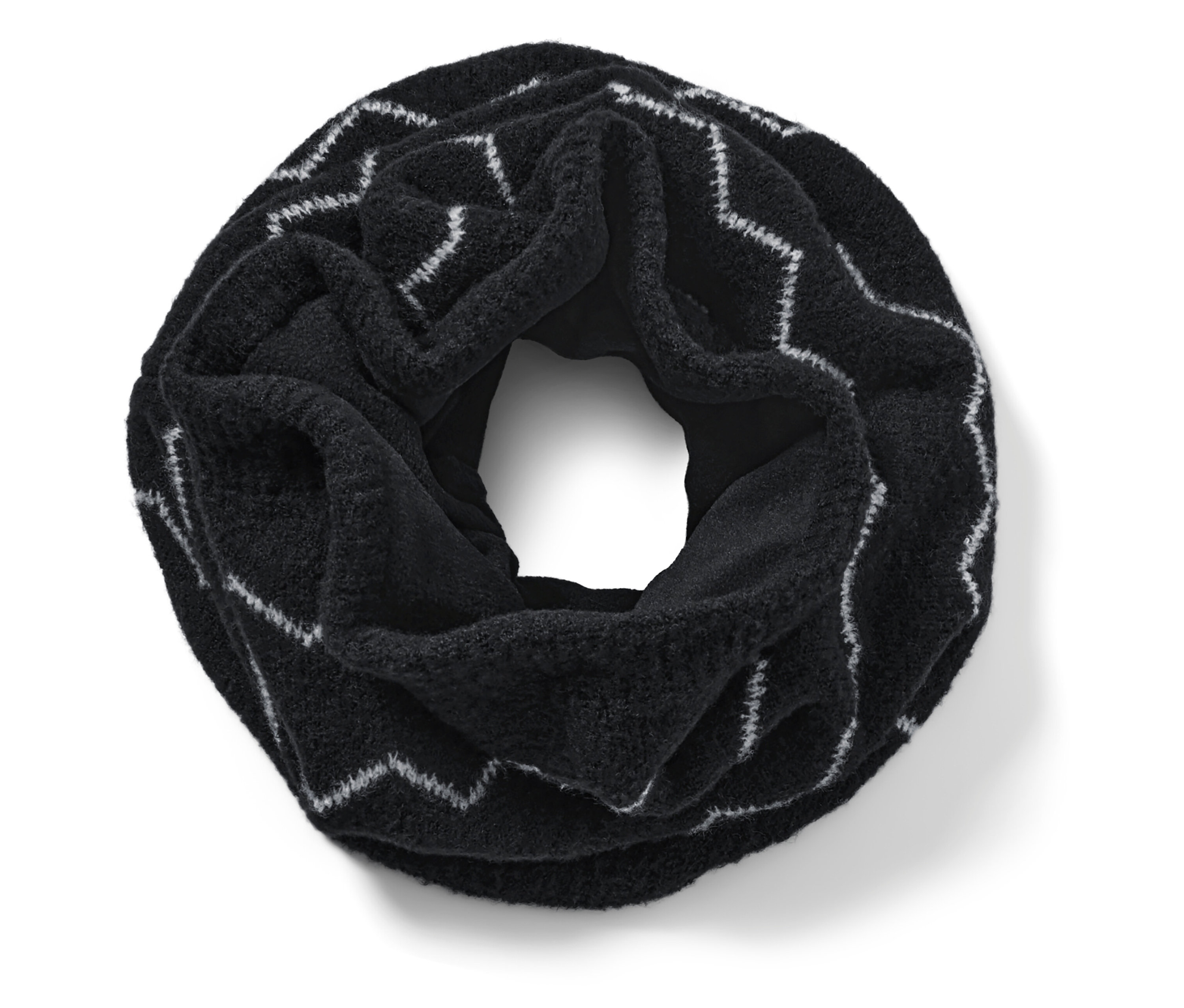 Tchibo - Szal-komin z dzianiny - kolor: biały/czarny