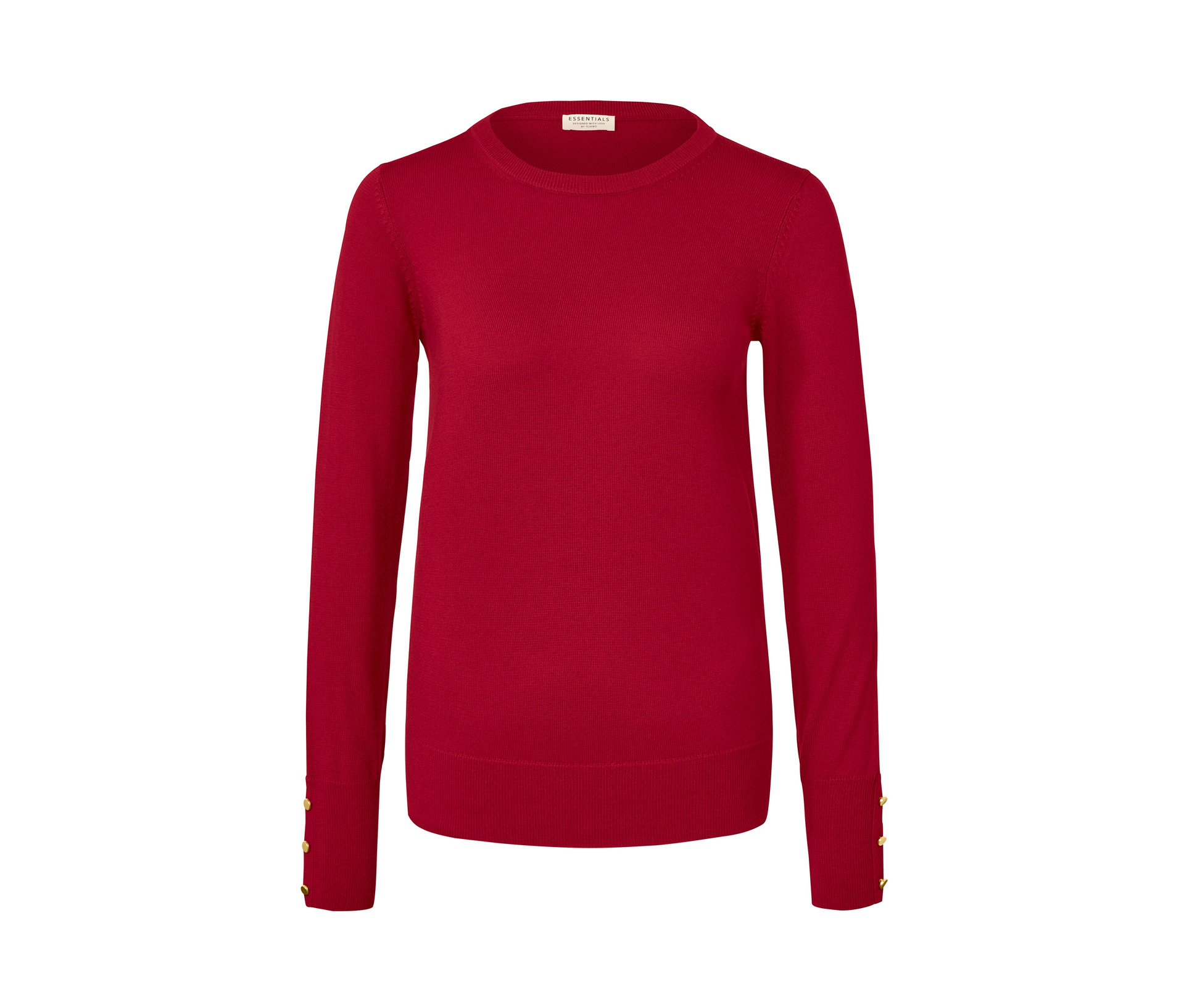 Tchibo - Sweter z delikatnej dzianiny z wełną merino- czerwony