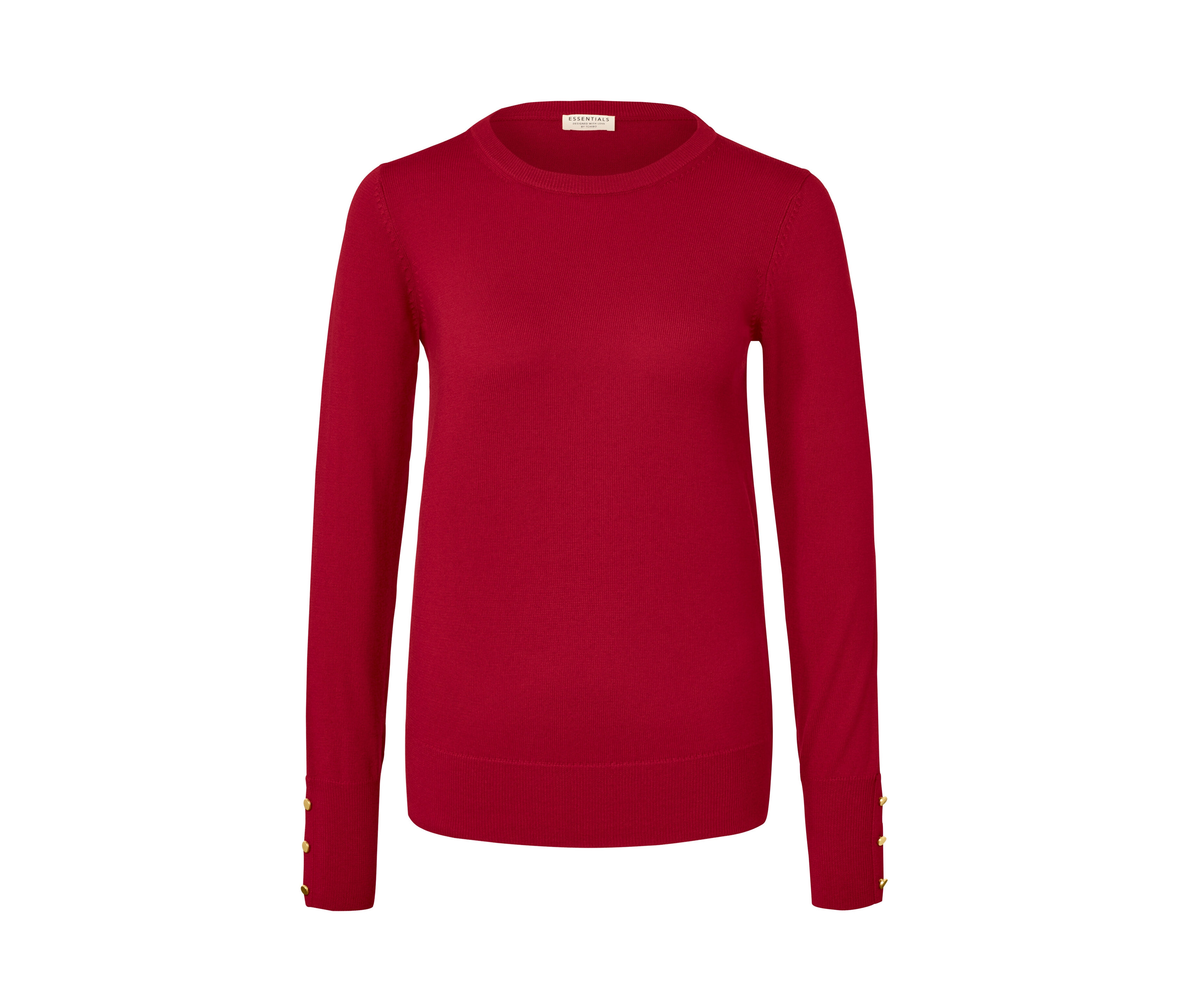 Tchibo - Sweter z delikatnej dzianiny z wełną merino- czerwony