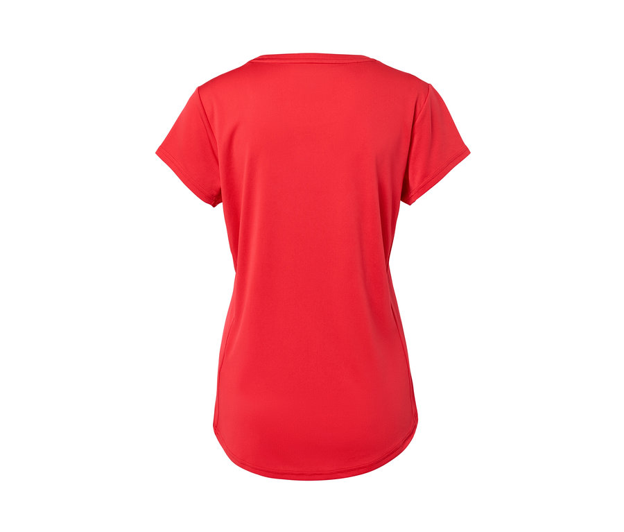 Czerwona koszulka sportowa od tyłu.