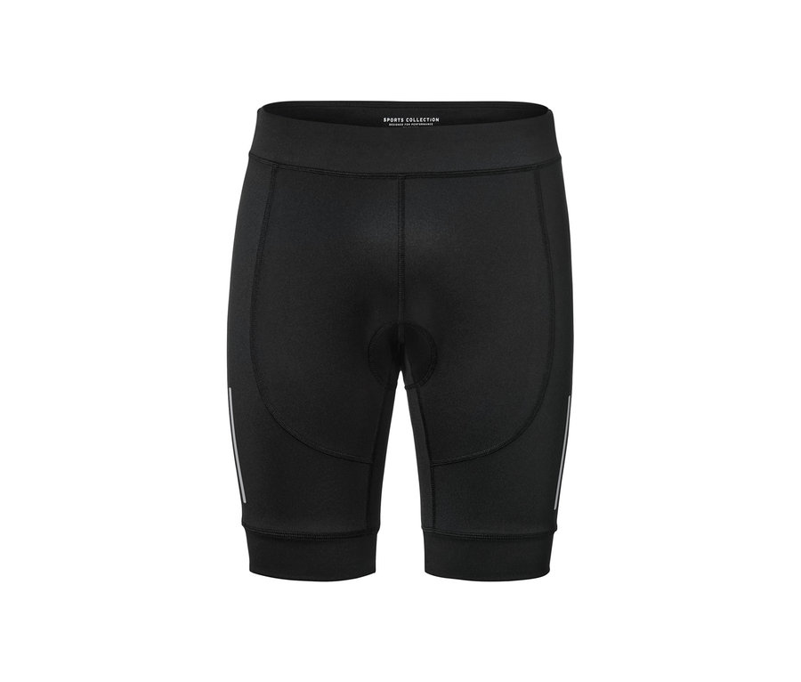 Czarne spodenki rowerowe.