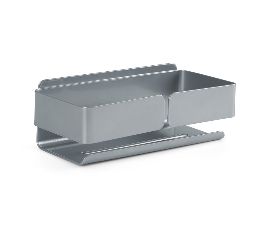 Szara półka pod prysznic.