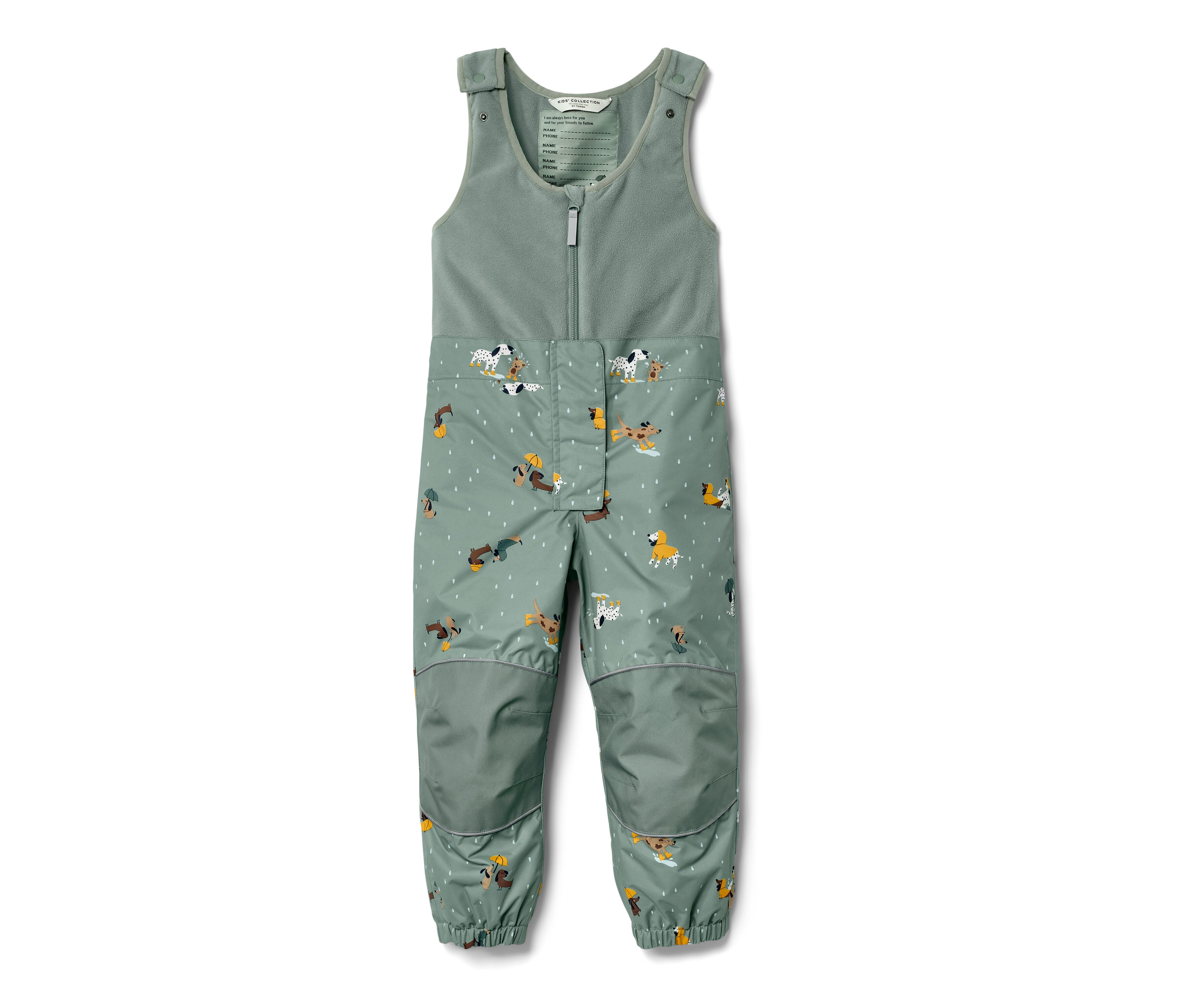 Tchibo - Dziecięce termoaktywne spodnie przeciwdeszczowe- zielony/z nadrukiem