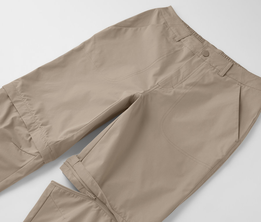 Beżowe spodnie funkcyjne 2 w 1.