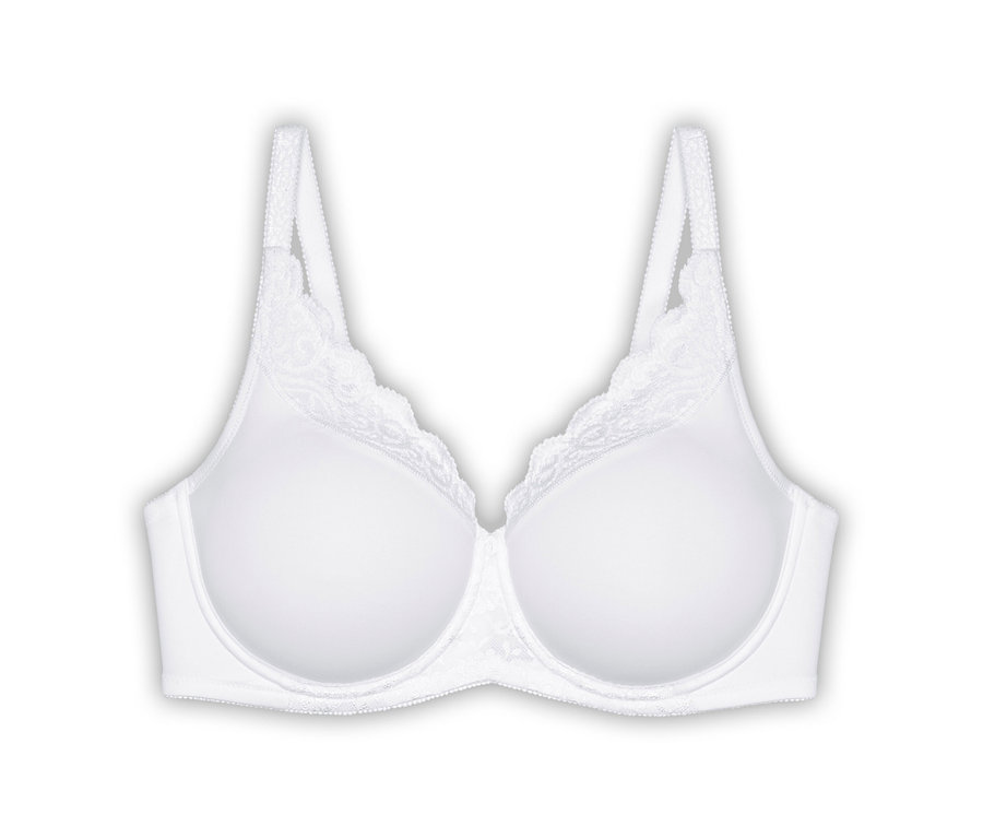 Biały biustonosz Triumph Amourette Minimizer z koronką.