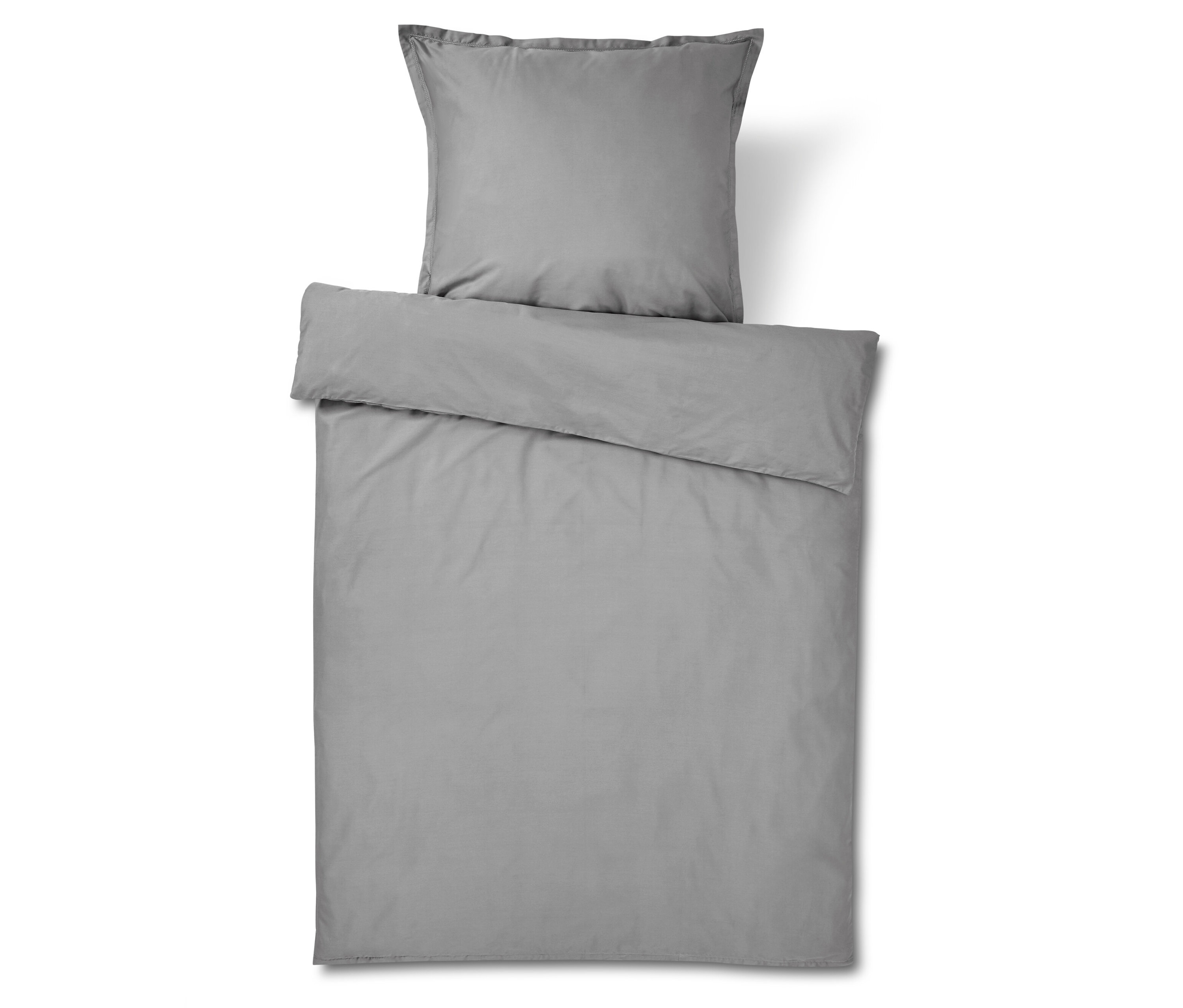 Tchibo - Pościel z satyny bawełnianej - kolor: szary