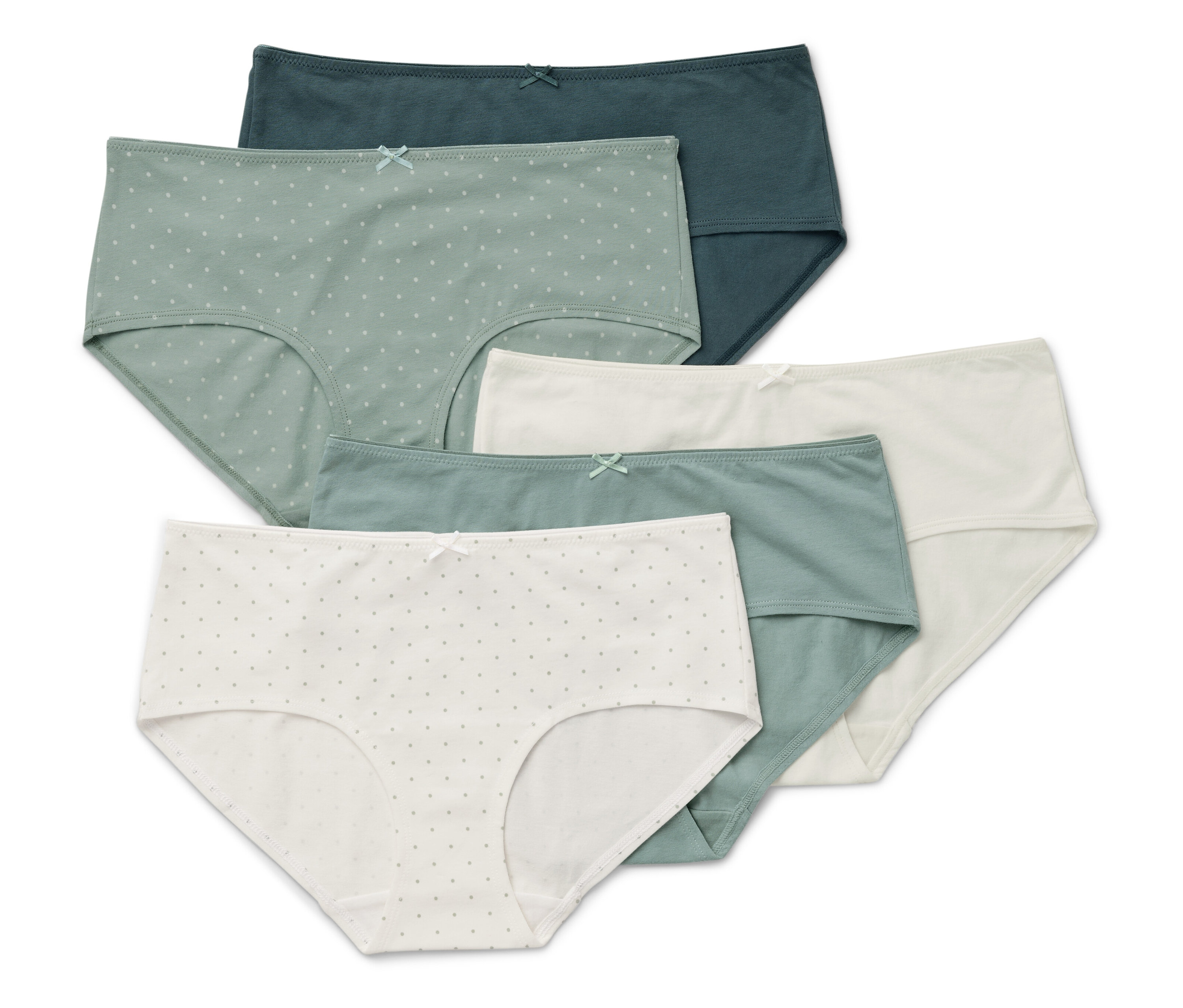 Tchibo - Figi- zielony/biały/w kropki