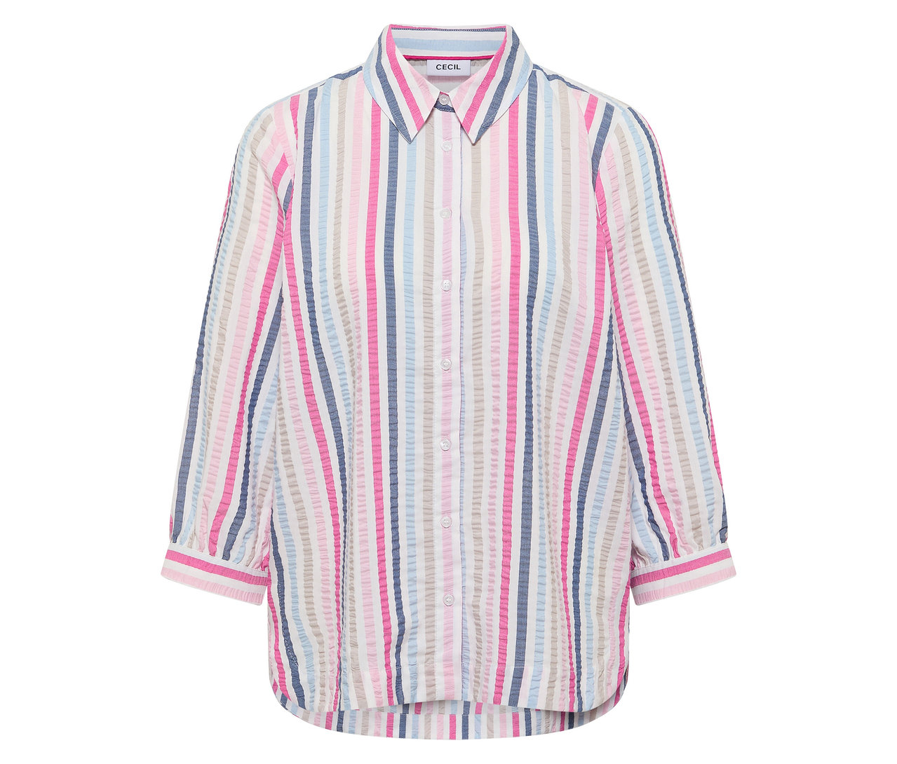Widoczna bluzka koszulowa CECIL w kolorowe paski.