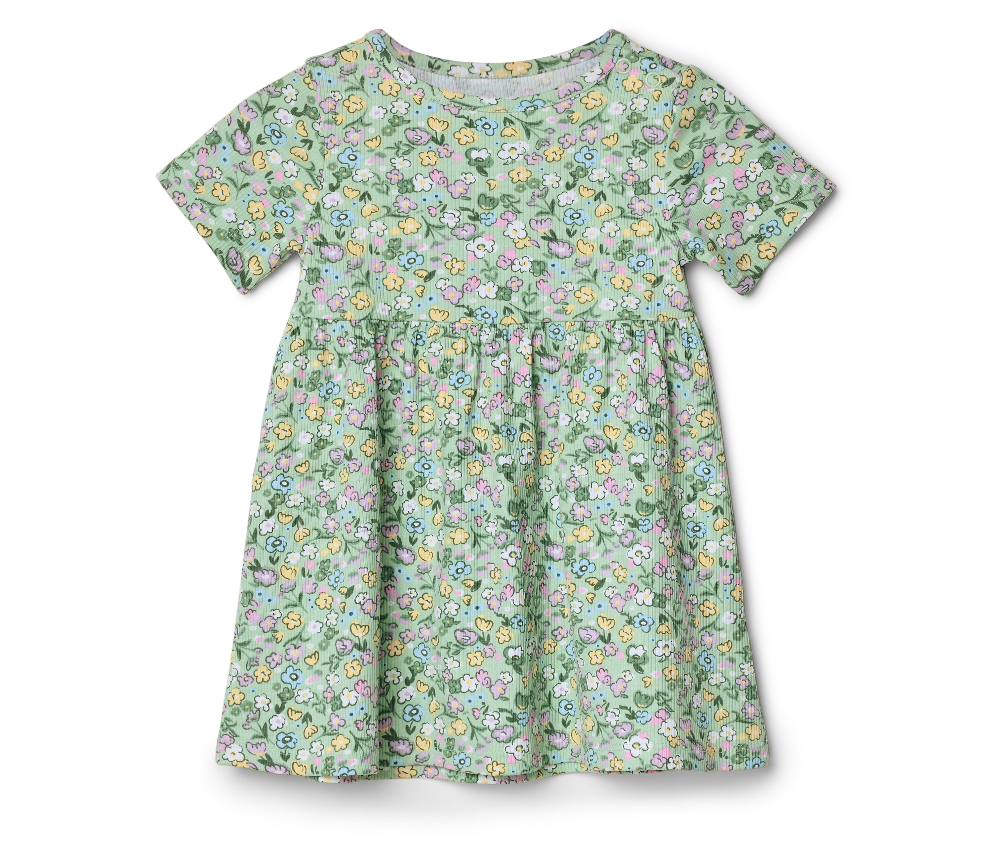 Tchibo - Sukienka trykotowa- zielony/w kwiatki