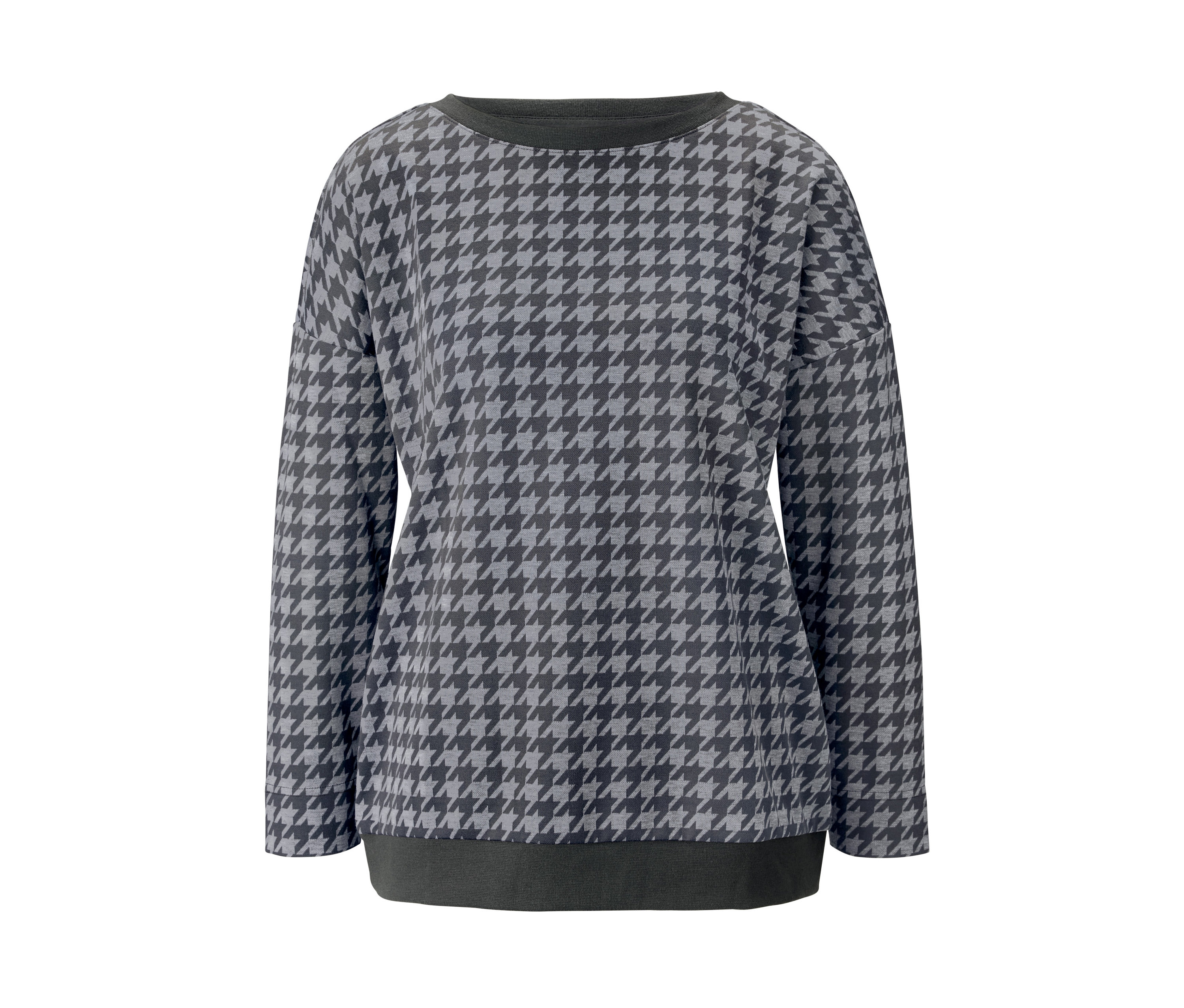 Damska bluza dresowa w pepitkę.