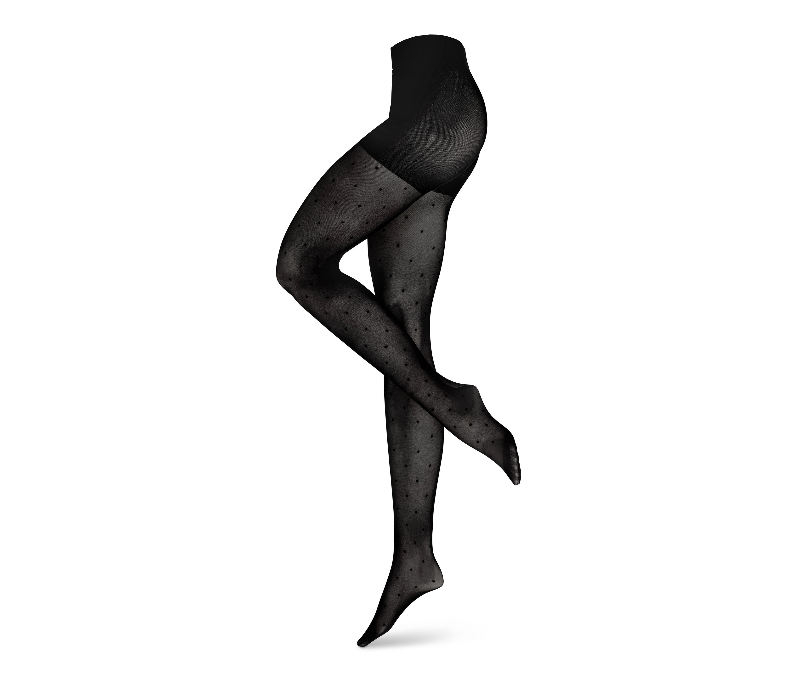 Tchibo - Cienkie rajstopy w kropki- czarny/w kropki