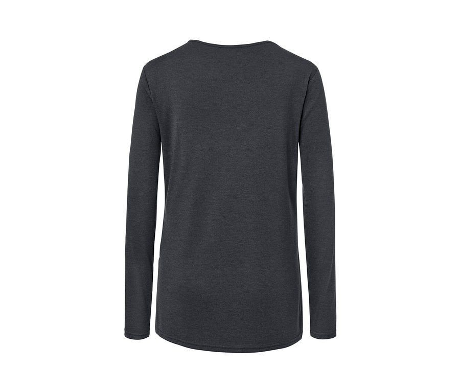 Widok z tyłu bluzki do jogi z długim rękawem.