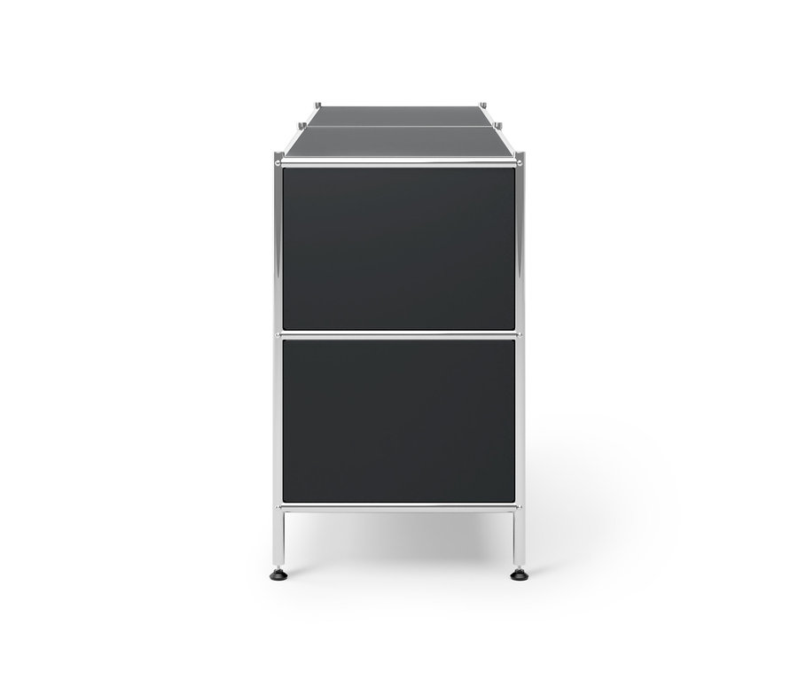 Czarna, niska szafka metalowa »CN3« z 4 szufladami.