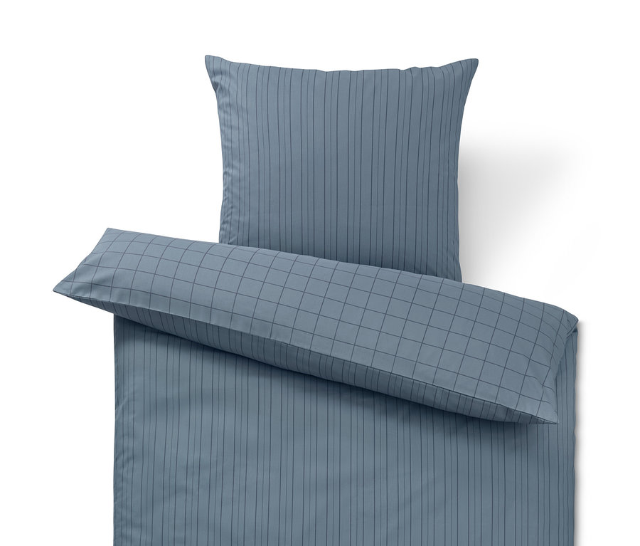 Niebieska pościel z bawełny renforcé w rozmiarze standardowym i niestandardowym.