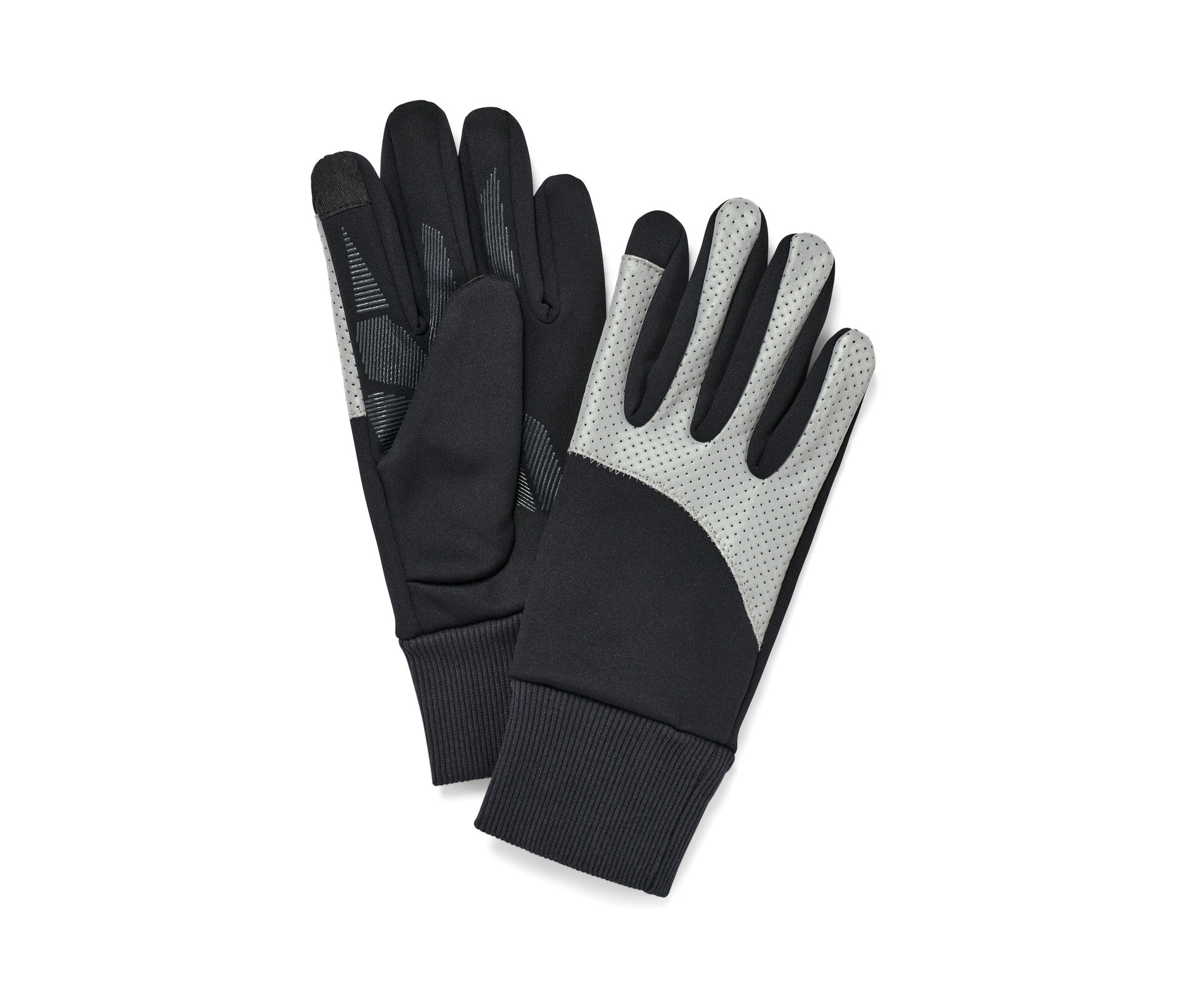 Tchibo - Rękawiczki wiatroszczelne z odblaskową wstawką - unisex- czarny