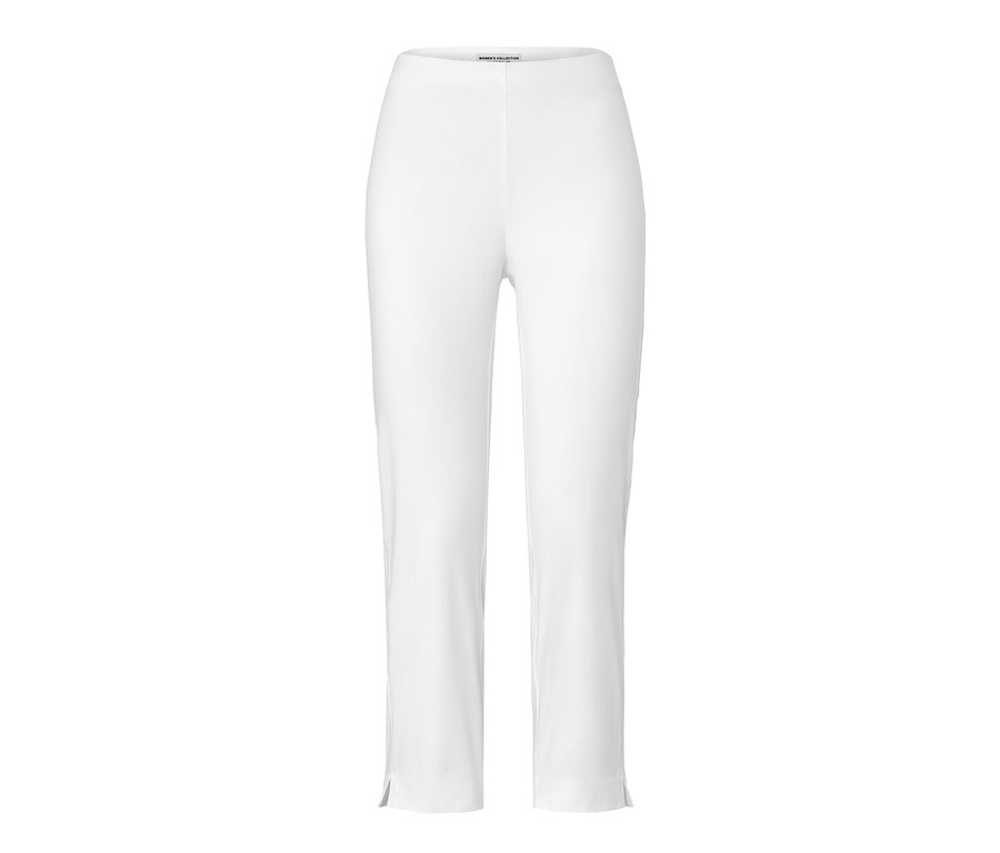 Białe spodnie stretchowe o długości 7/8.