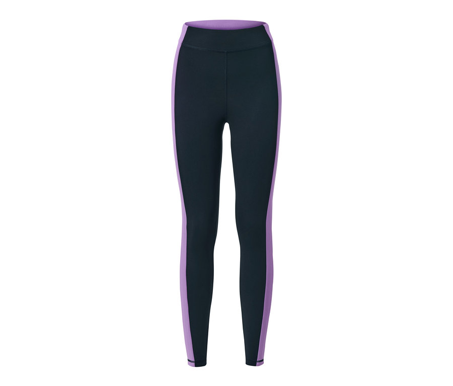 Granatowe legginsy sportowe.