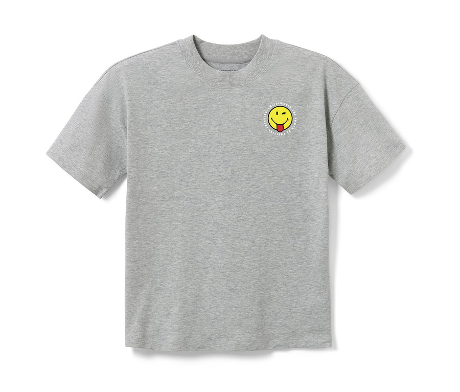 Szara koszulka z krótkim rękawem i logo Smiley Koszulki dziecięce „Smiley”, 2 sztuki