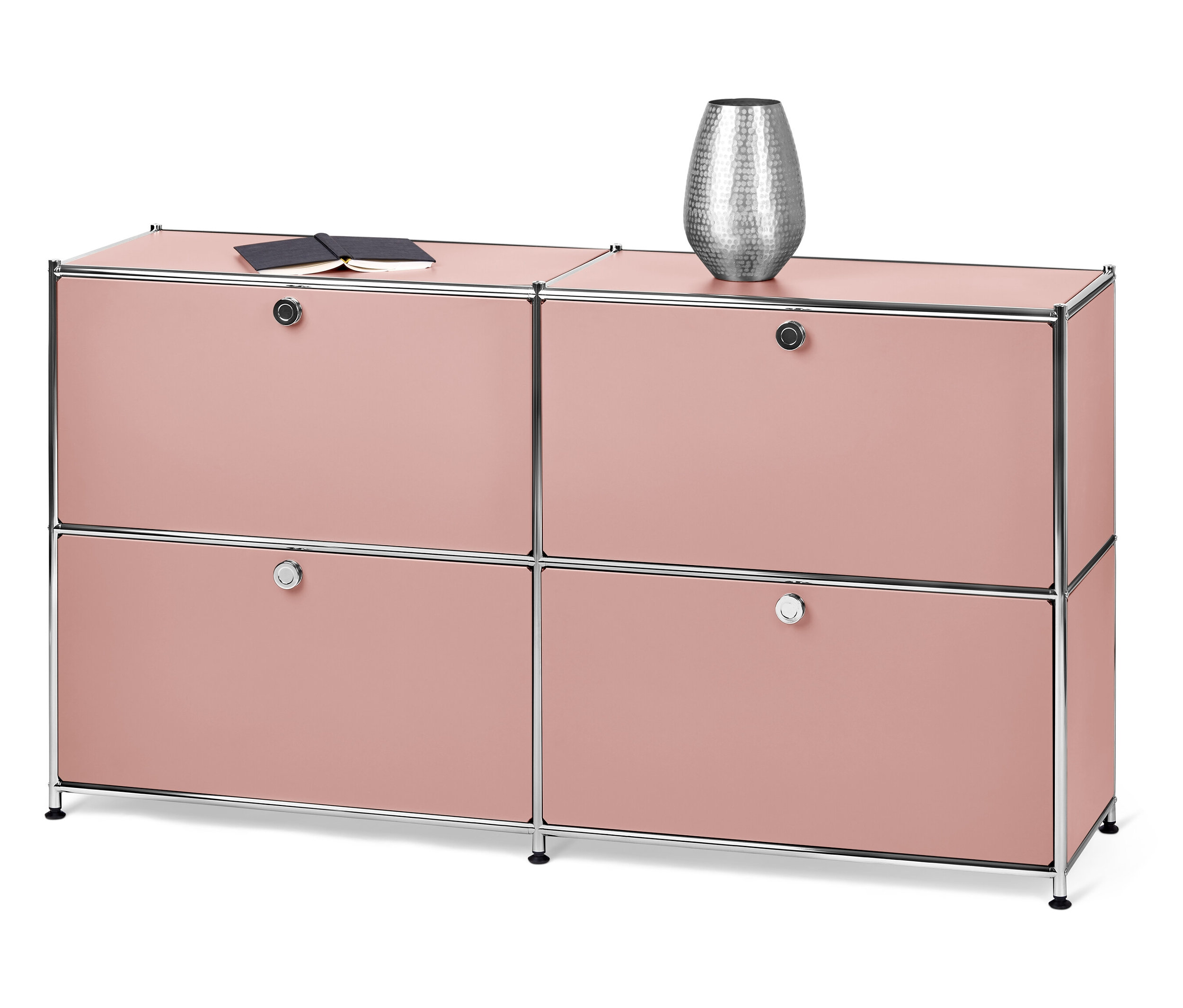 Tchibo - Metalowa szafka typu sideboard „Cn3” z 4 klapami - kolor: różowy