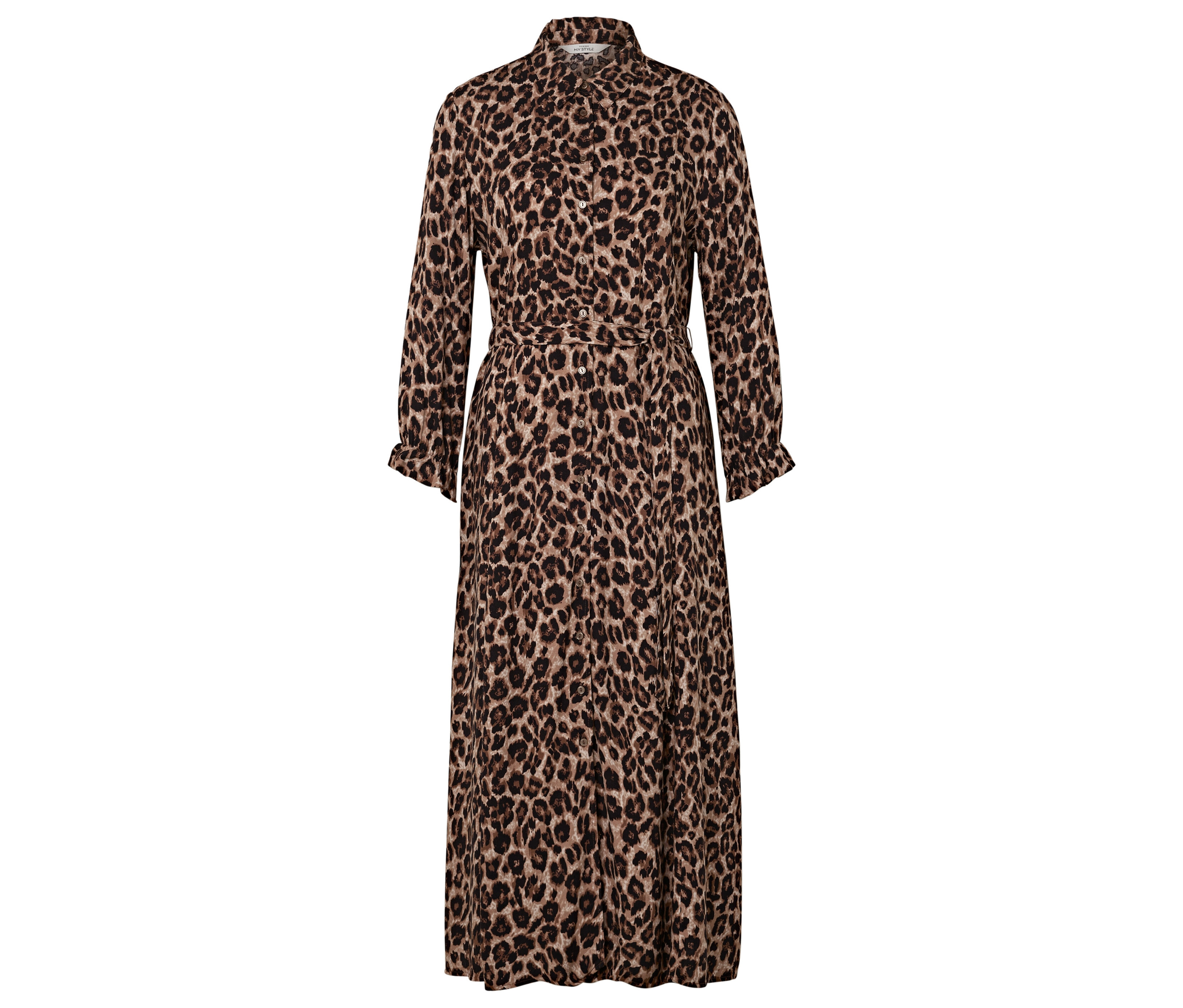 Tchibo - Wzorzysta sukienka koszulowa- brązowy/beżowy/z nadrukiem