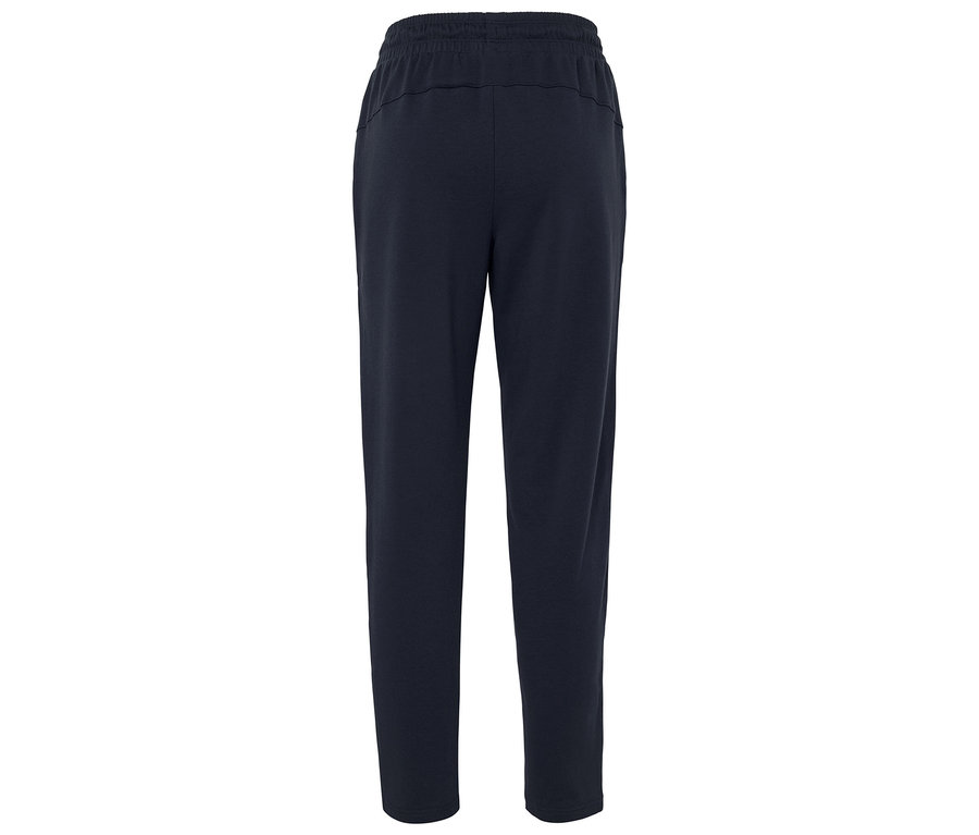 Granatowe spodnie dresowe z elastycznym pasem.