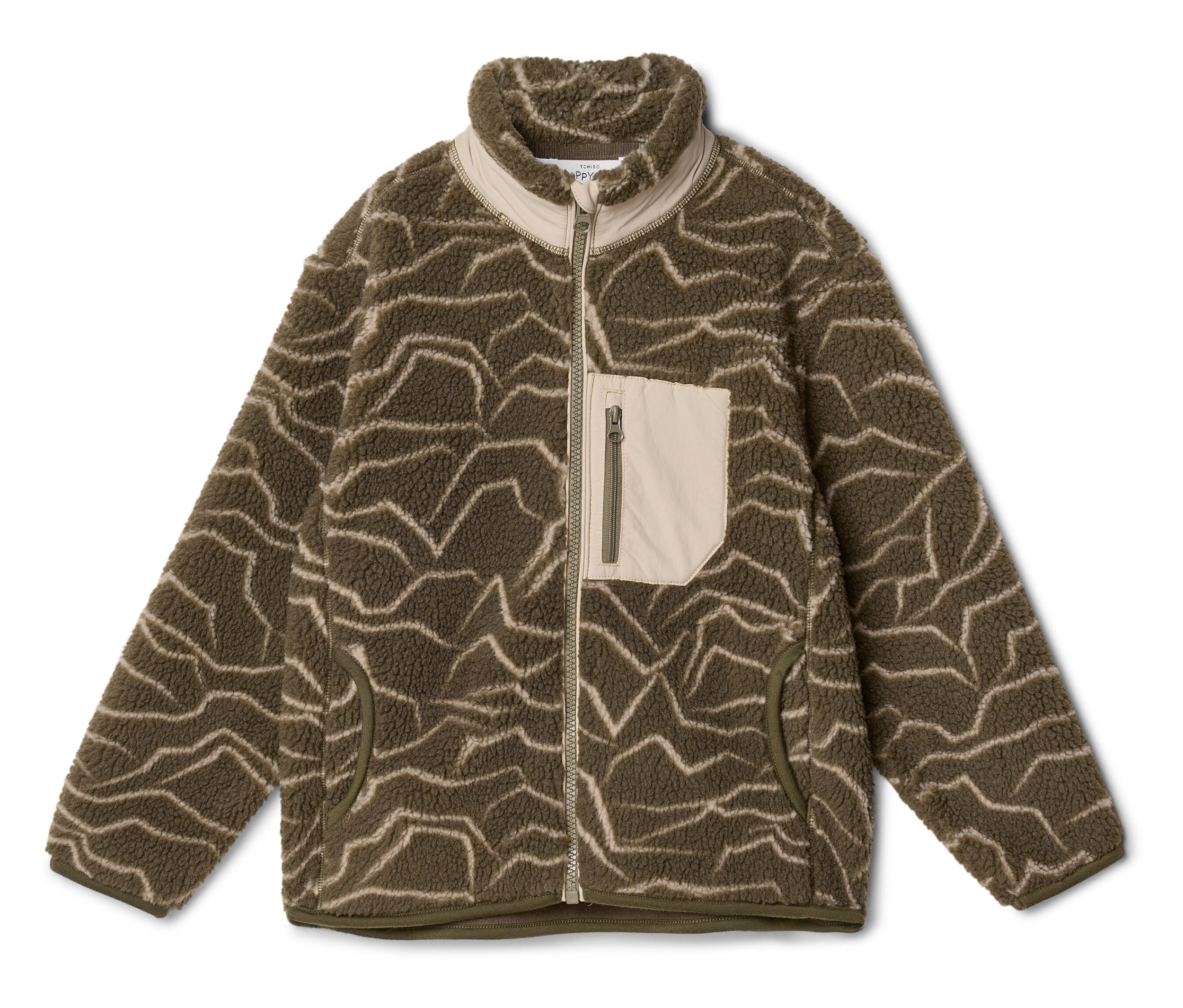 Tchibo - Dziecięca bluza rozpinana z pluszowego polaru, oliwkowa