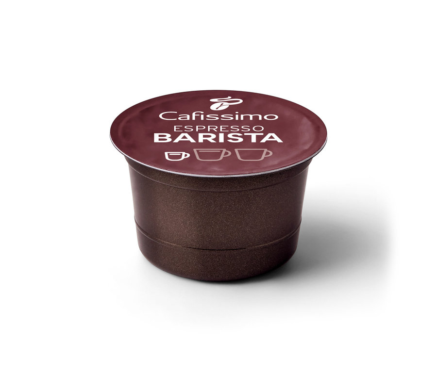Zbliżenie na brązową kapsułkę Cafissimo BARISTA Espresso.