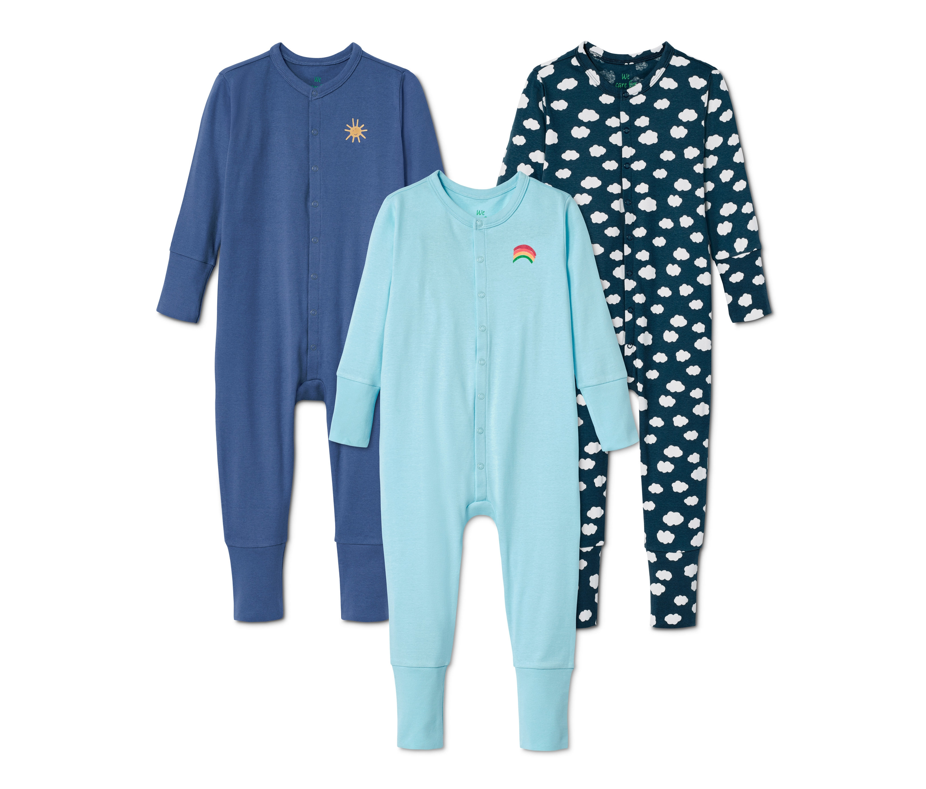 Tchibo - Piżamy z bawełny ekologicznej, biały/niebieski/z nadrukiem