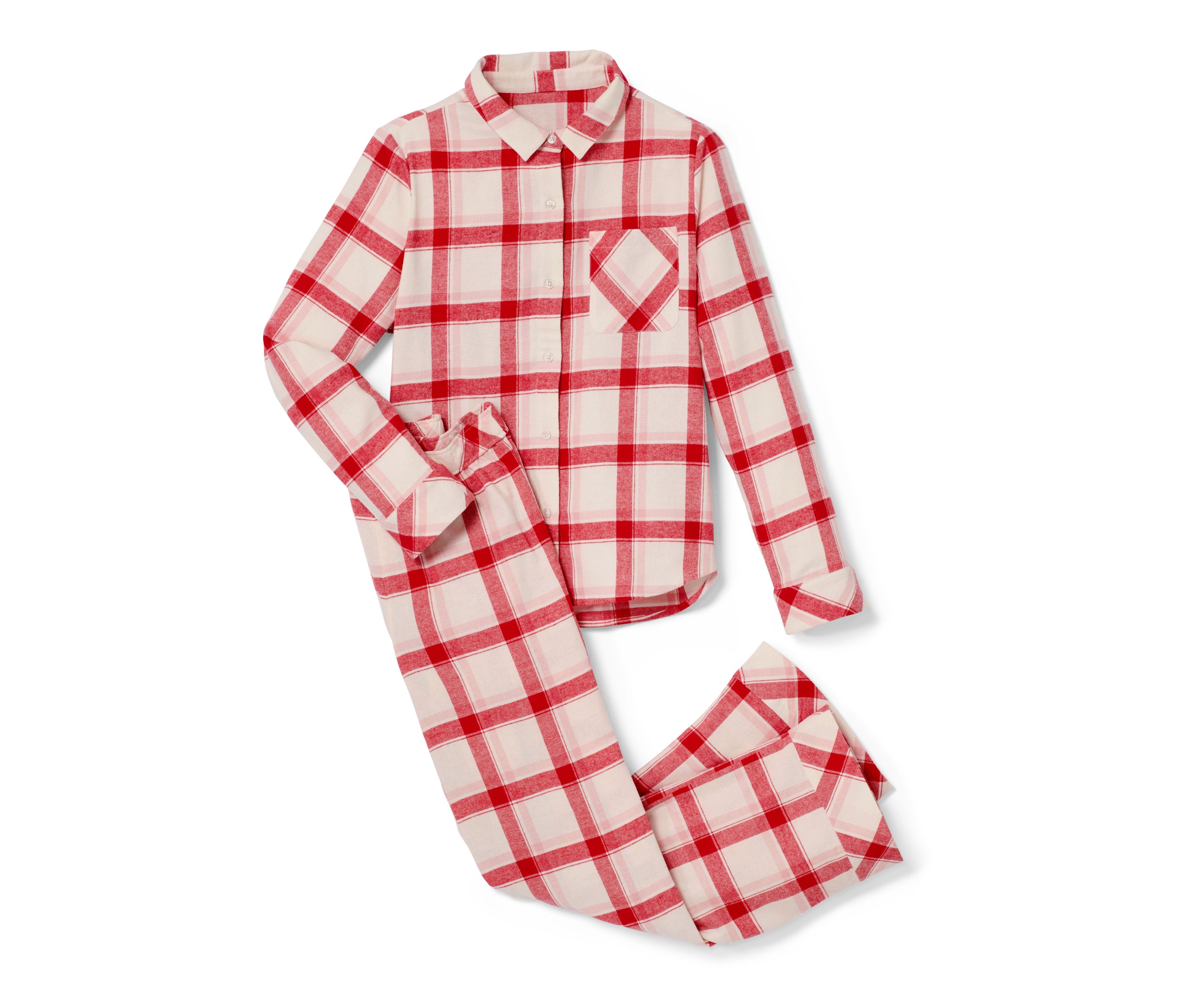 Tchibo - Piżama flanelowa, różowy/czerwony