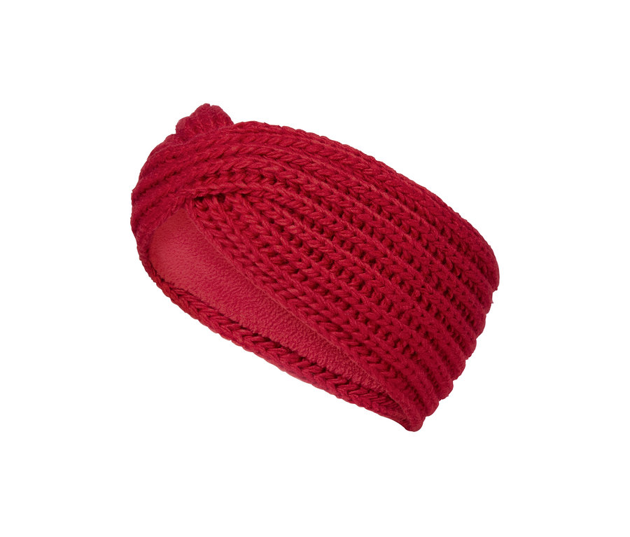 Opaska na czoło z dzianiny, czerwona.