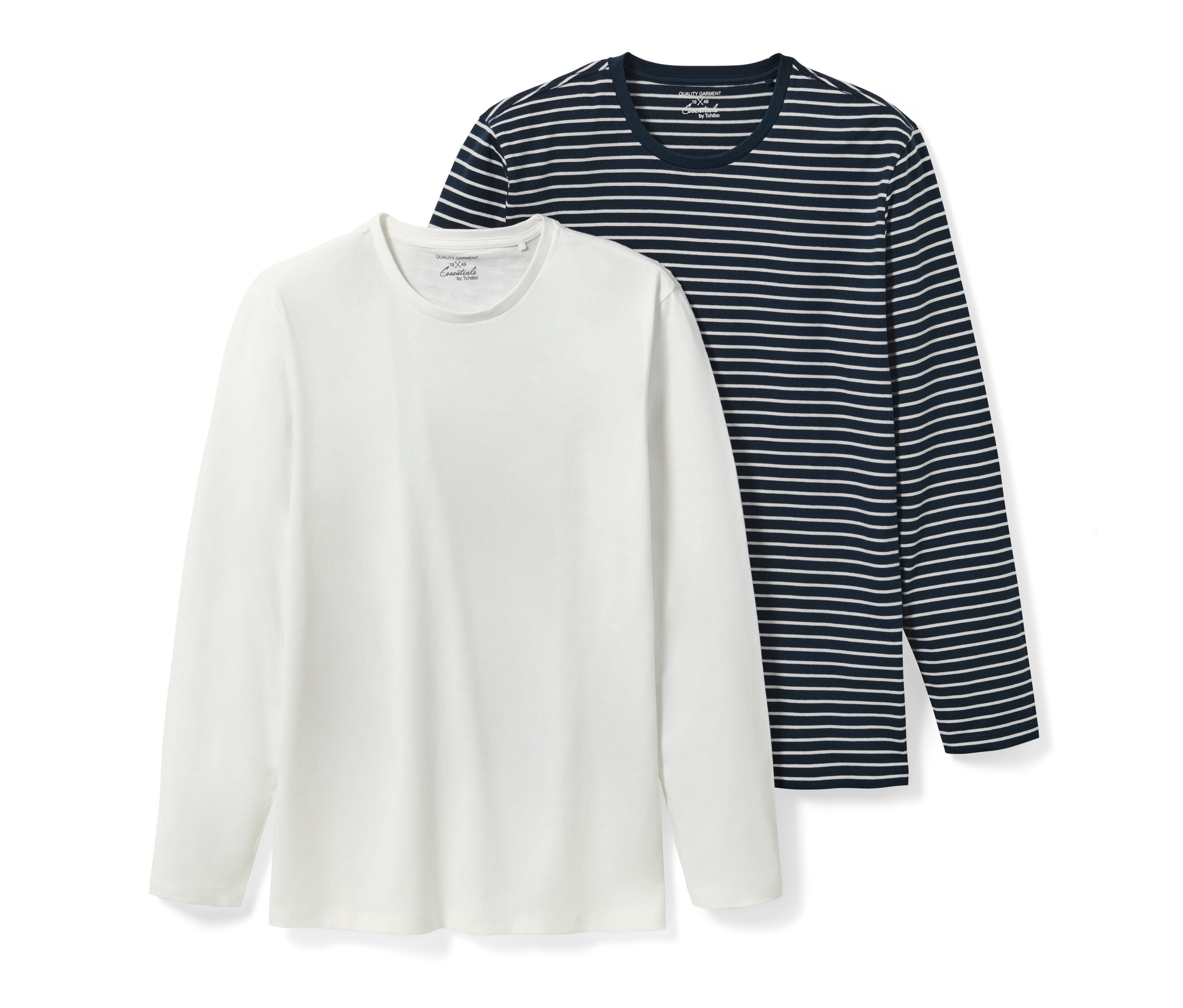 Tchibo - Koszulki z długim rękawem- biały/niebieski/w paski
