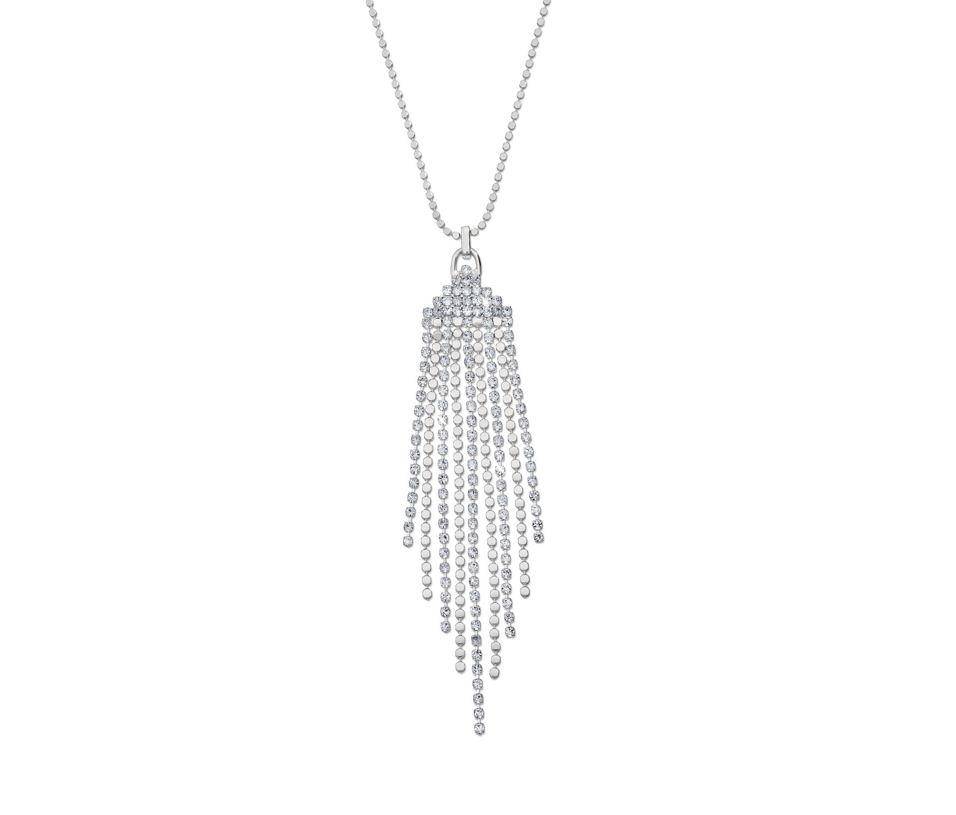 Tchibo - Naszyjnik Sparkle Fringes - kolor: biały